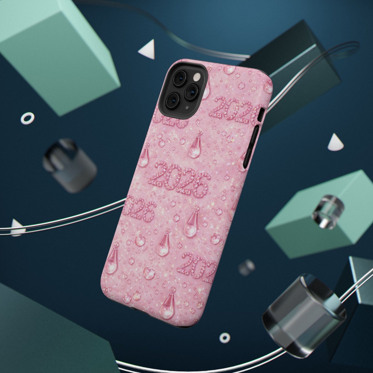 2026 Pink Waterdrop Phone Case — Impact-Resistant Protective Cover