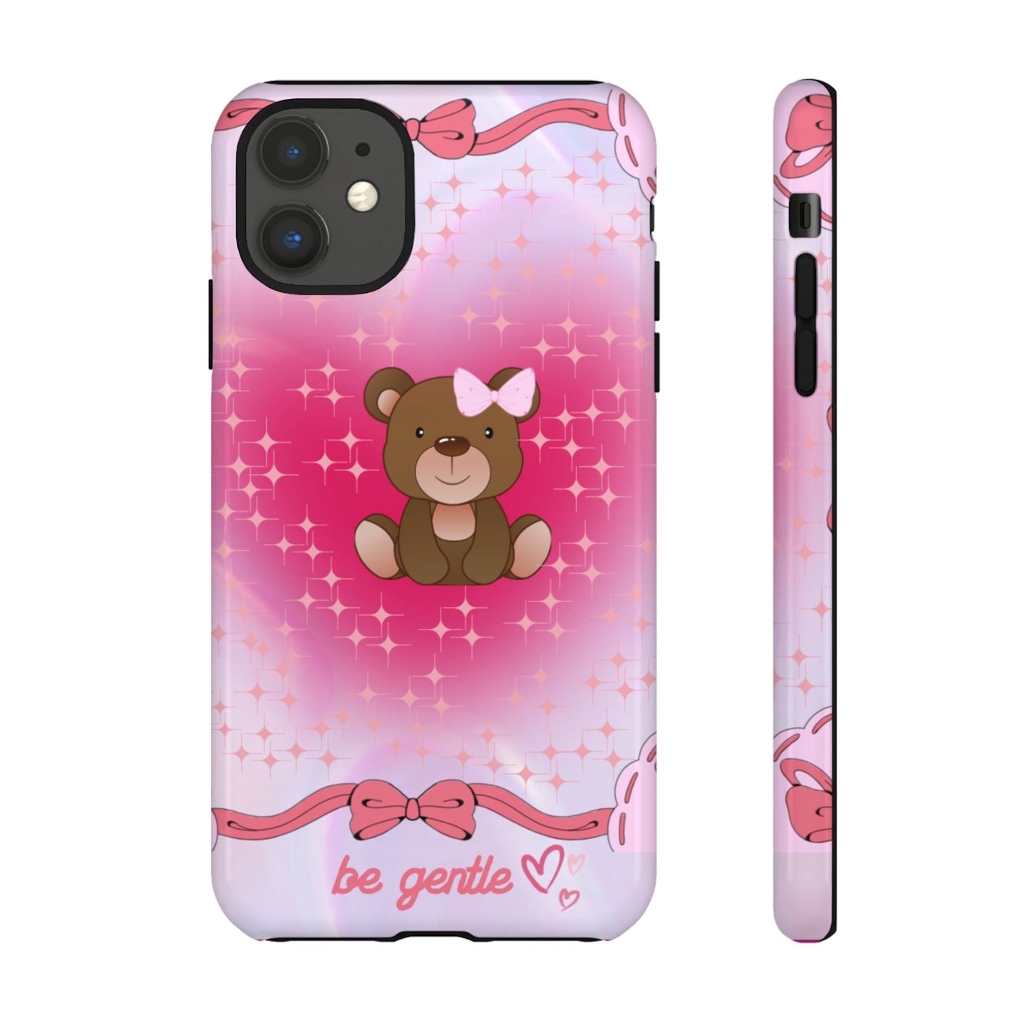 Cute Bear iPhone Case - 'Be Gentle' Design for Kids & Animal Lovers