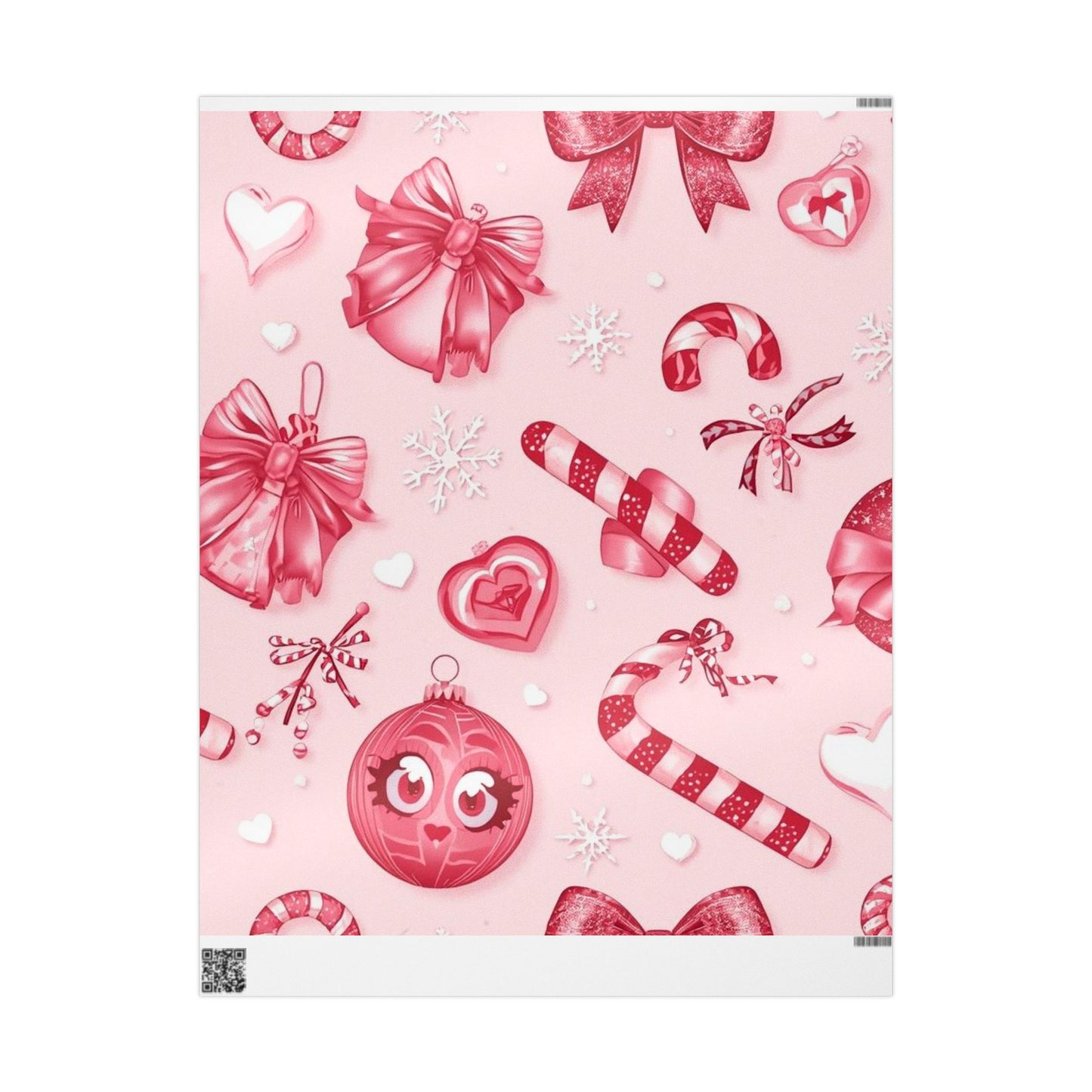 Pink Candy Cane Christmas Wrapping Paper \
