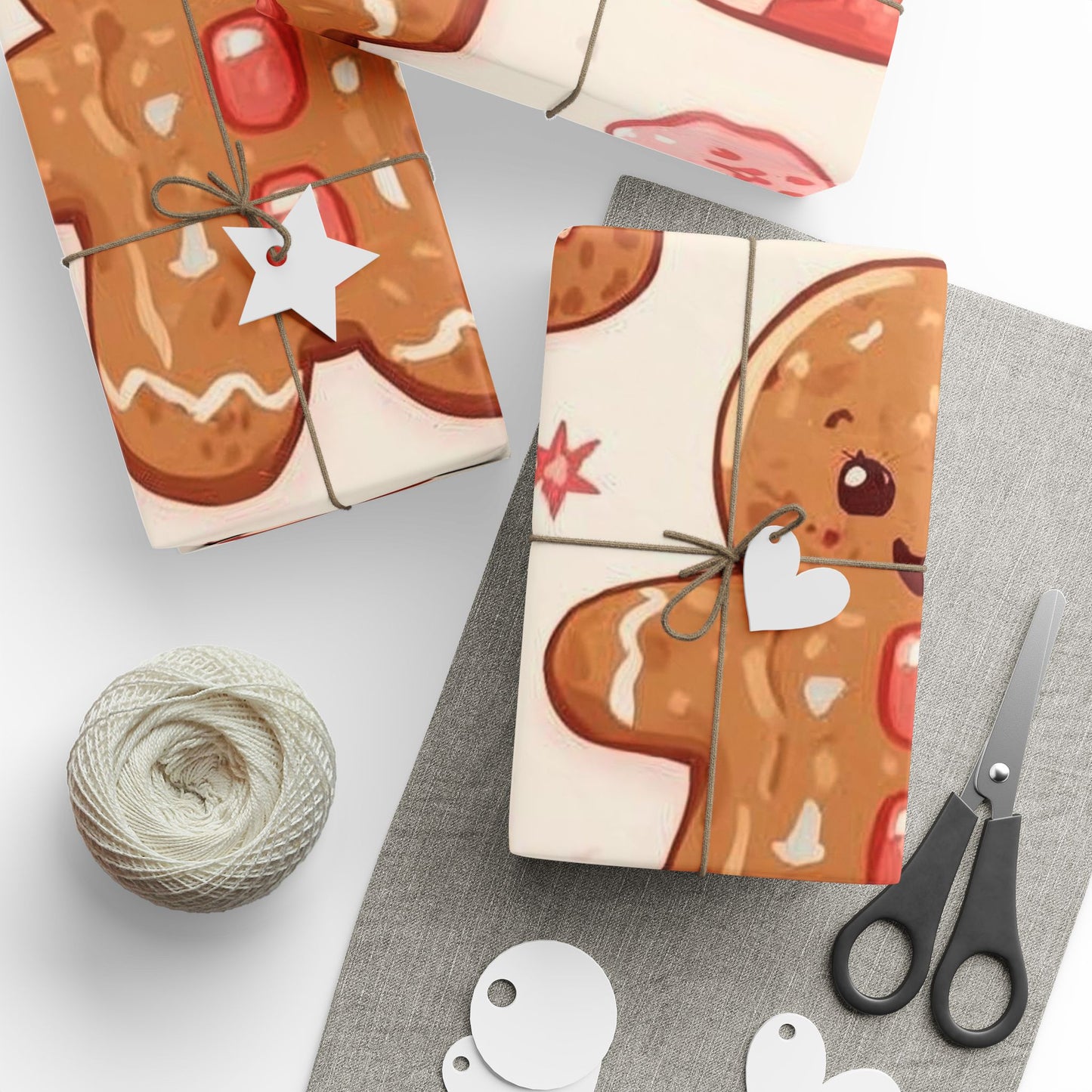 Holiday Gingerbread & Cocoa Wrapping Paper Roll — Cute Christmas Gift Wrap