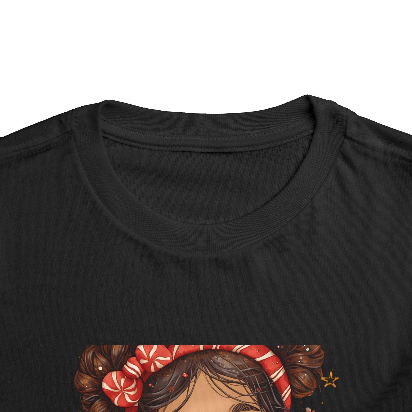 Toddler Tee — Cute Girl Holding Hot Cocoa Illustration (Holiday Cozy Kids Shirt)