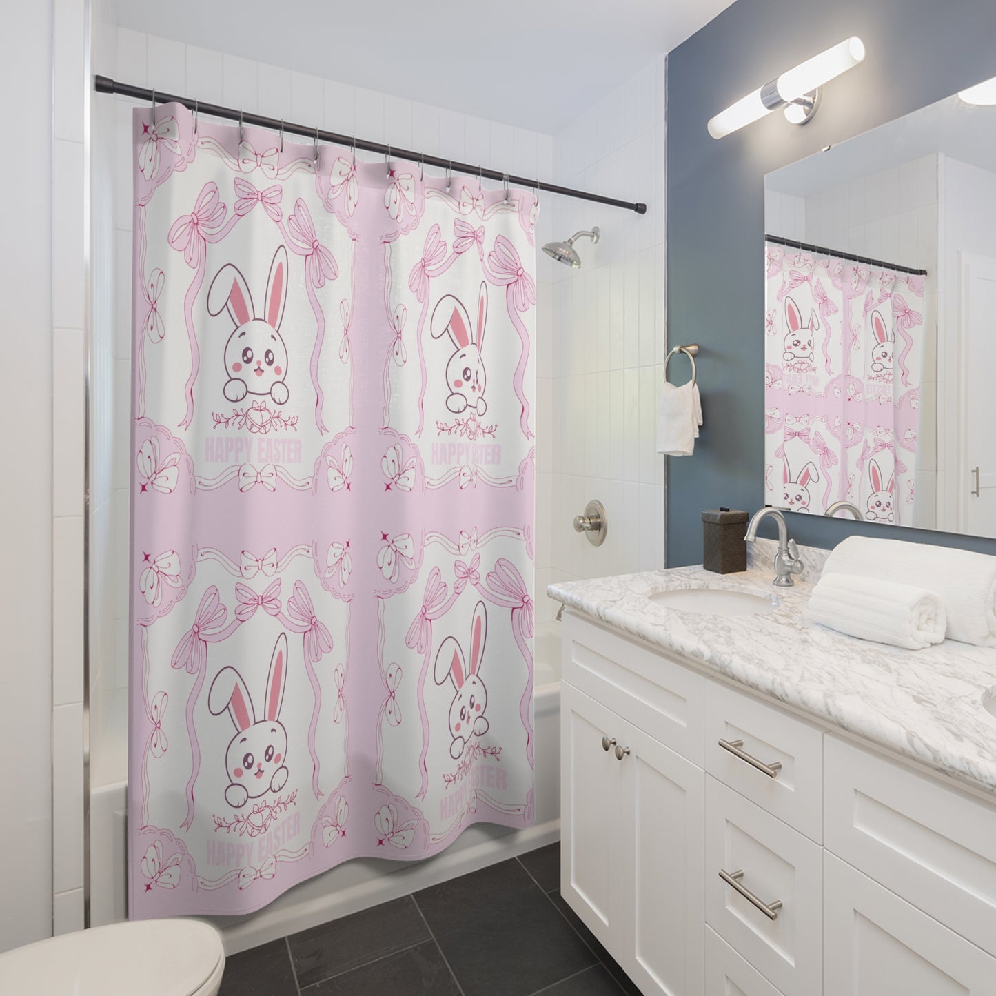 Happy Bunny Easter Shower Curtain