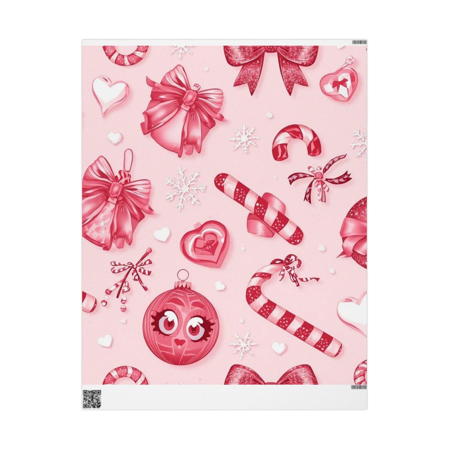 Pink Candy Cane Christmas Wrapping Paper \
