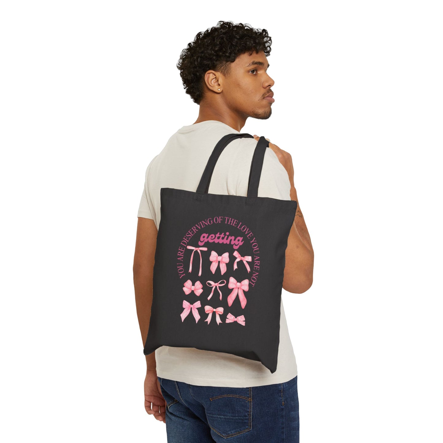 Love You Deserve Cotton Canvas Tote Bag - Perfect Gift for Her