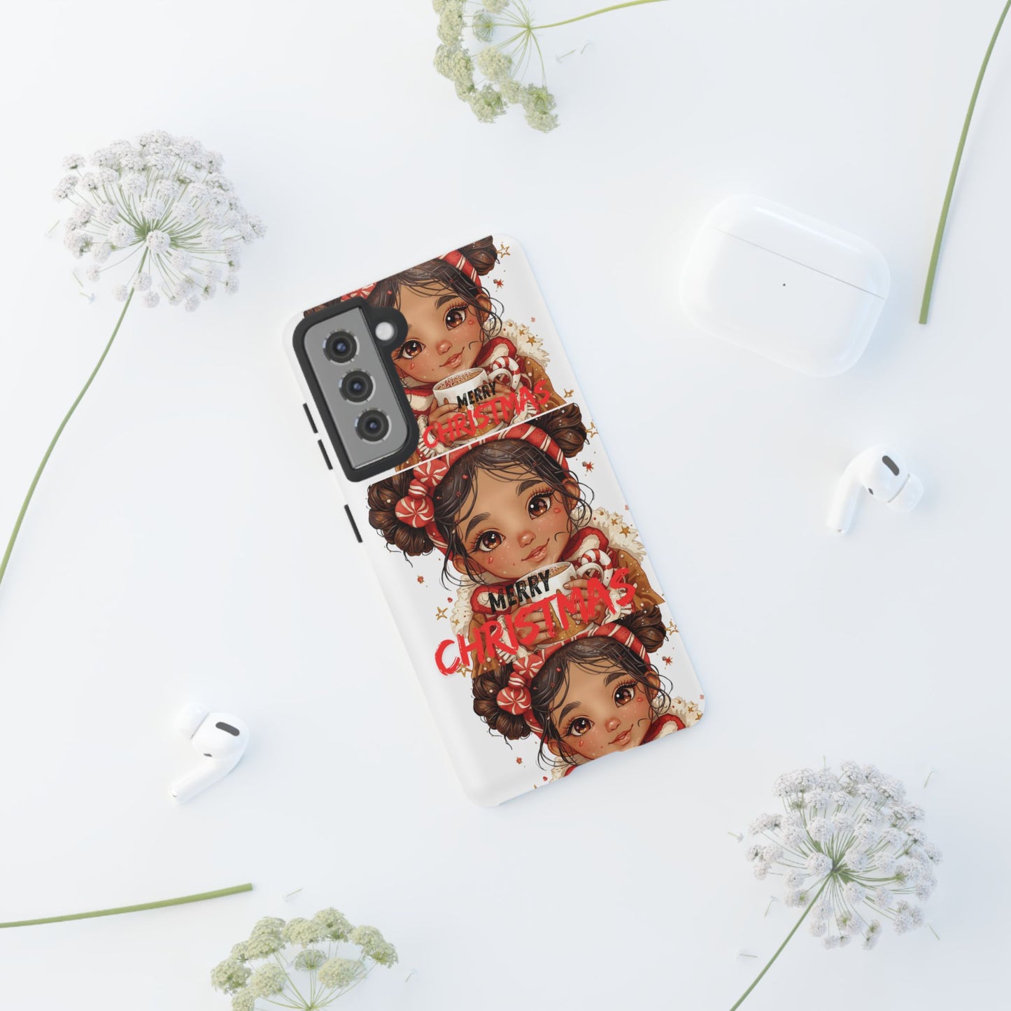 Christmas Girl Phone Case — "Merry Christmas" Cute Holiday Phone Cover