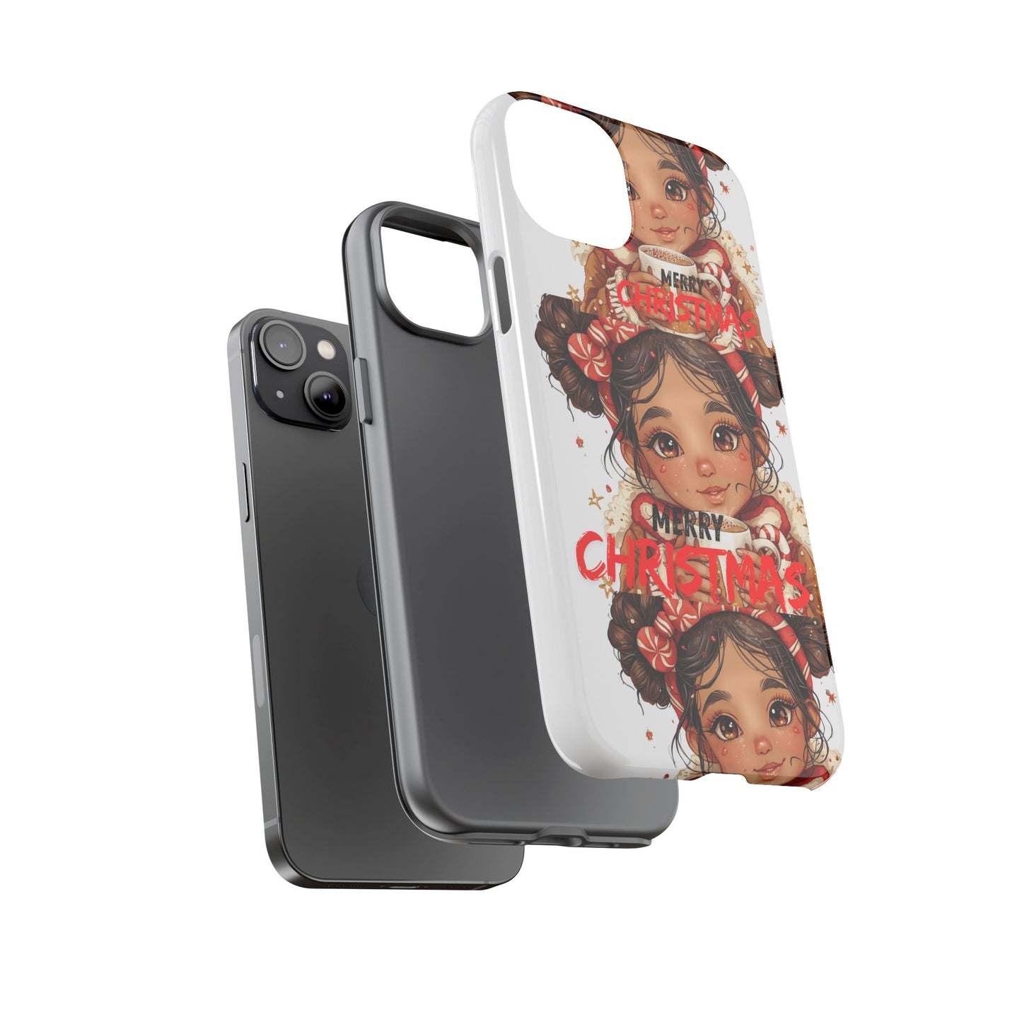 Christmas Girl Phone Case — "Merry Christmas" Cute Holiday Phone Cover