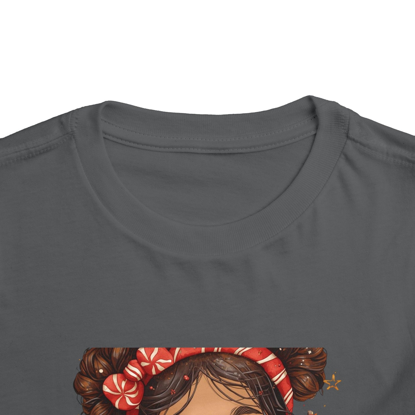 Toddler Tee — Cute Girl Holding Hot Cocoa Illustration (Holiday Cozy Kids Shirt)