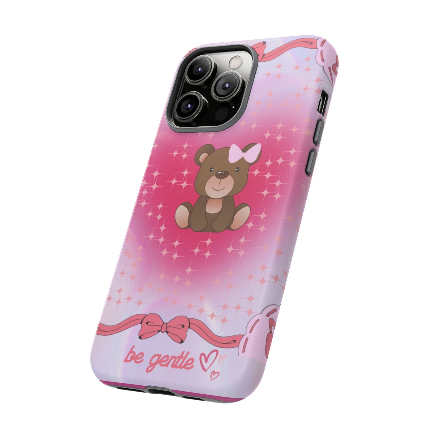 Cute Bear iPhone Case - 'Be Gentle' Design for Kids & Animal Lovers