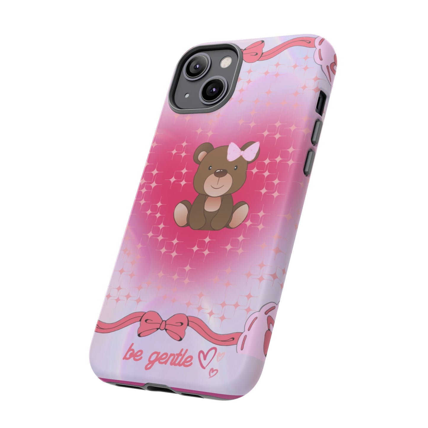 Cute Bear iPhone Case - 'Be Gentle' Design for Kids & Animal Lovers