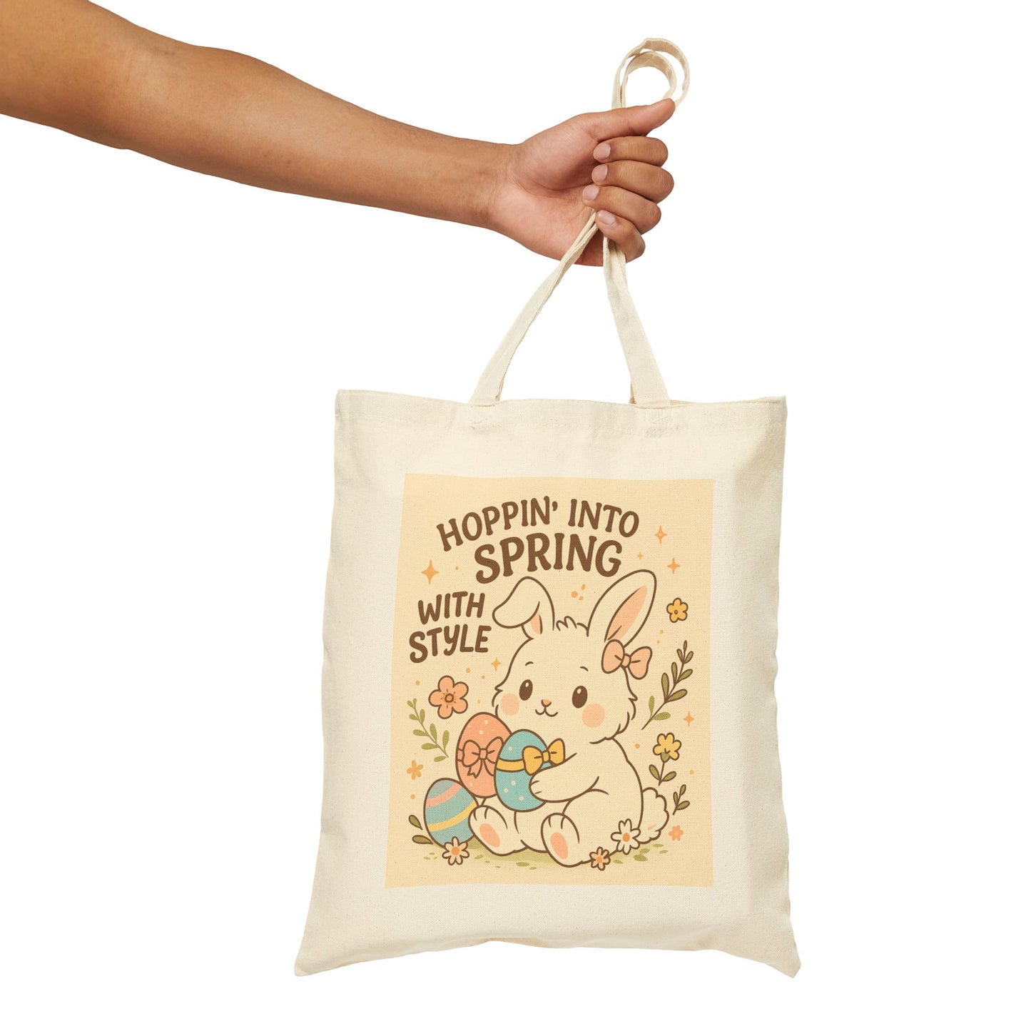 Cute Spring Bunny Tote Bag - 'Hoppin’ Into Spring with Style'