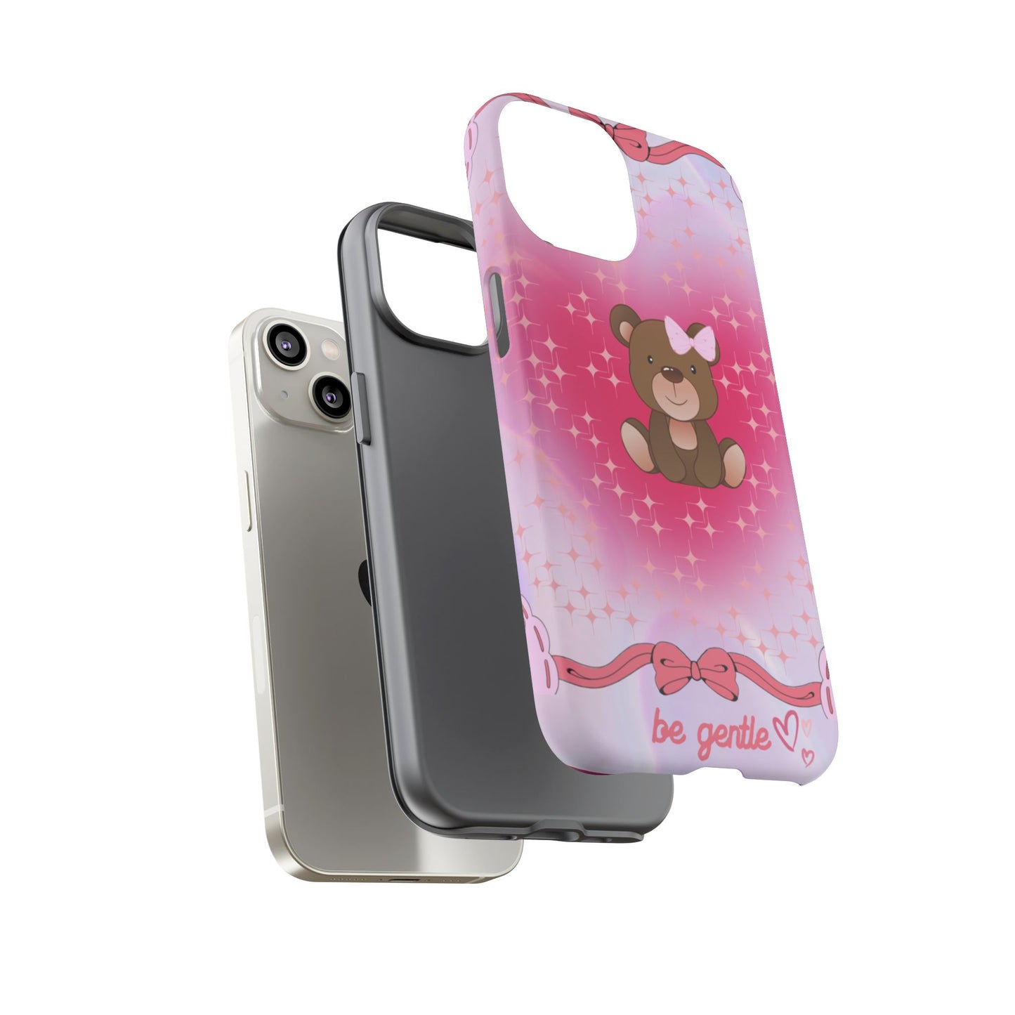 Cute Bear iPhone Case - 'Be Gentle' Design for Kids & Animal Lovers