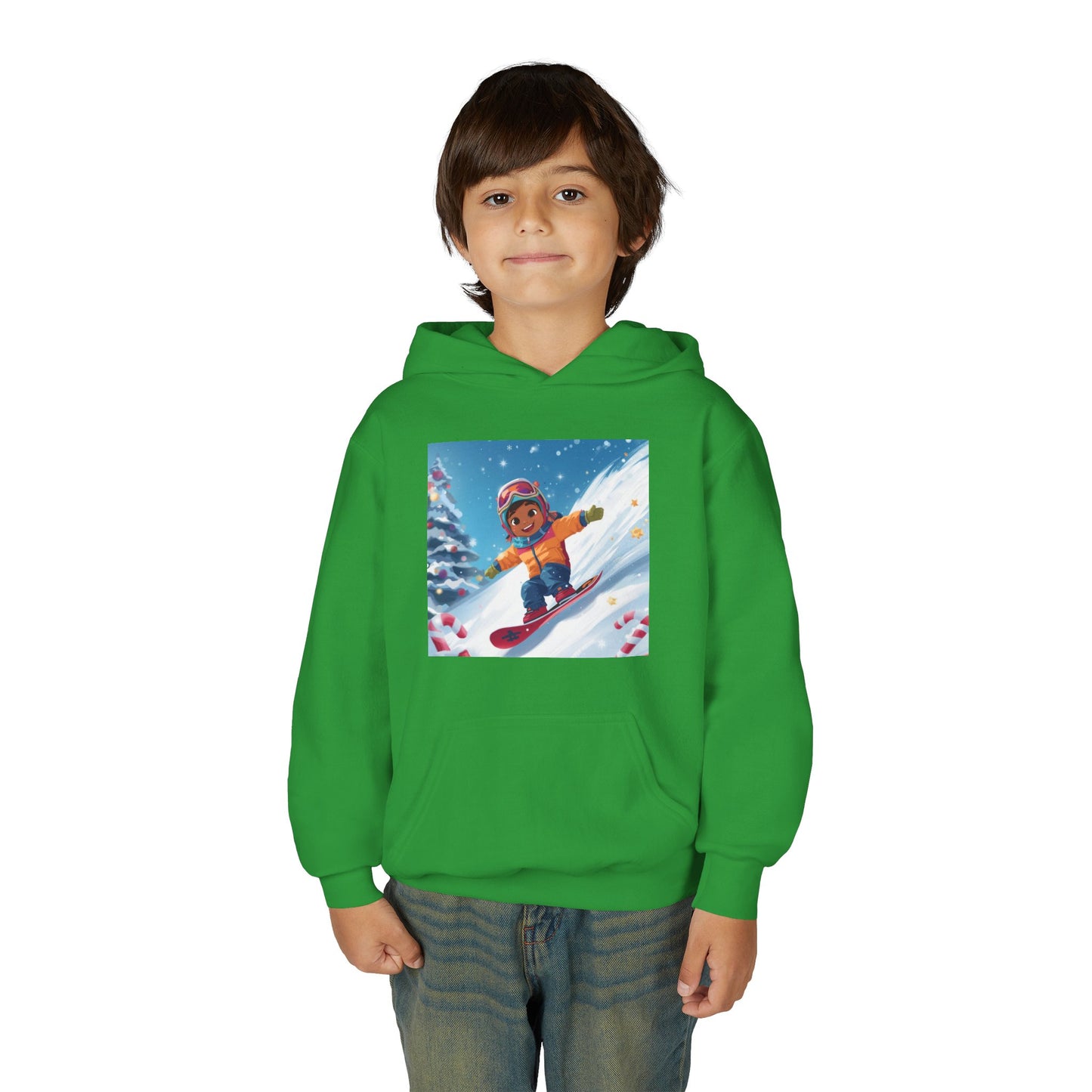 Kids Snowboarding Hoodie — Cute Winter Snow Kid Graphic Sweatshirt
