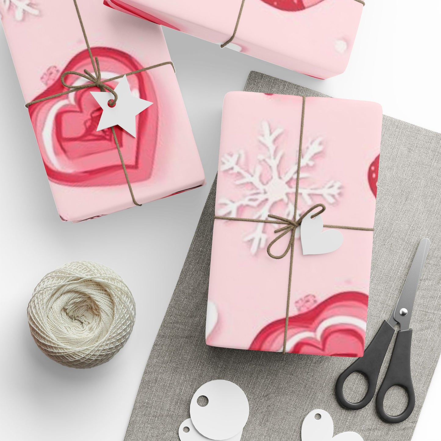 Pink Candy Cane Christmas Wrapping Paper \
