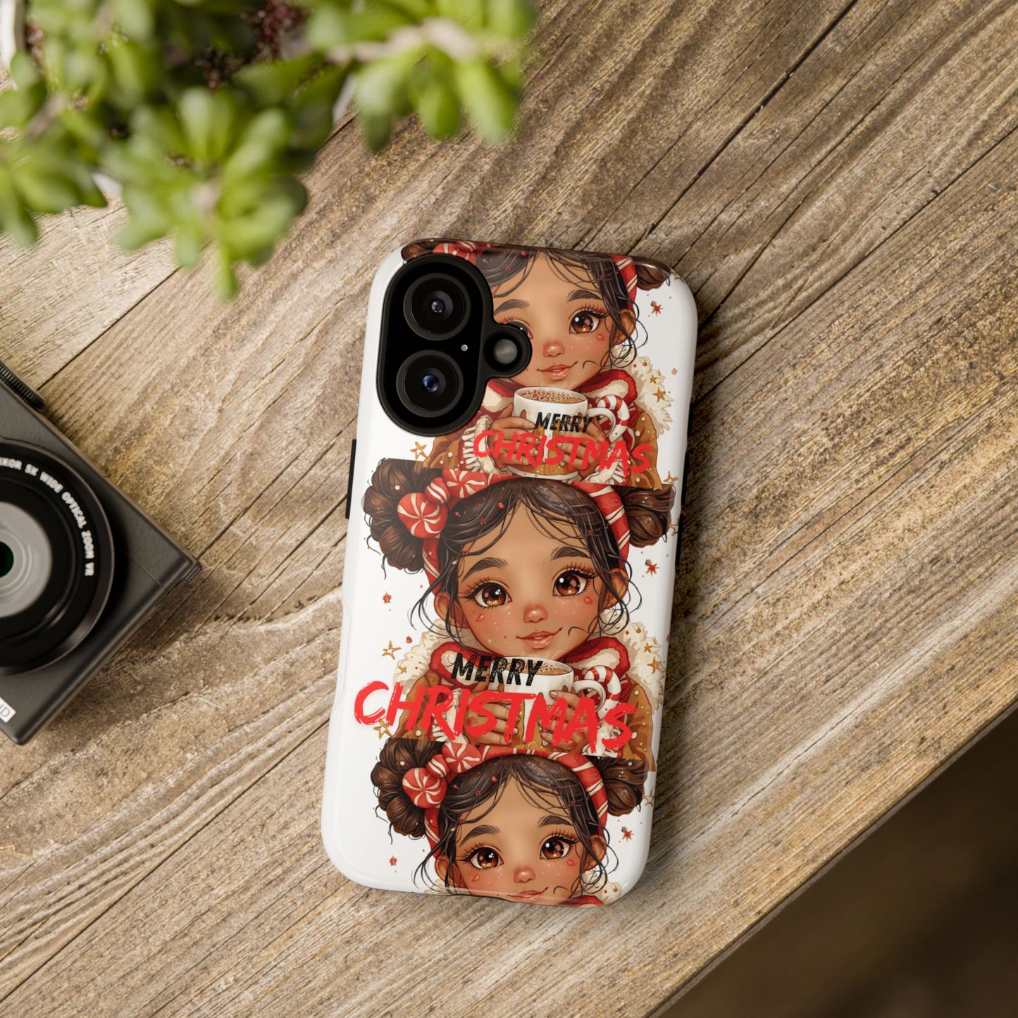 Christmas Girl Phone Case — "Merry Christmas" Cute Holiday Phone Cover