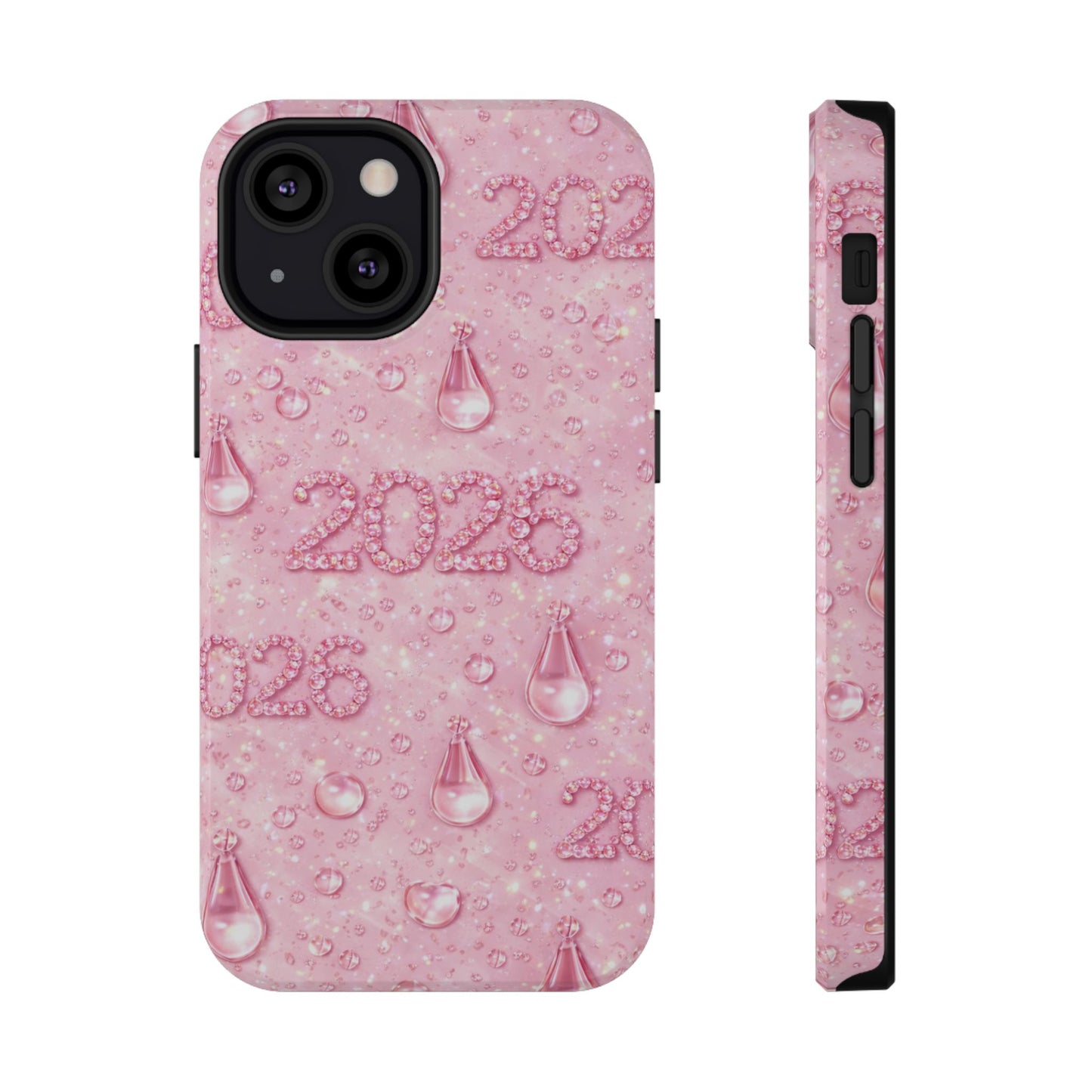 2026 Pink Waterdrop Phone Case — Impact-Resistant Protective Cover