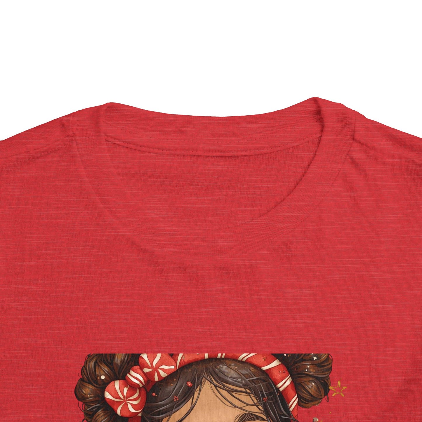 Toddler Tee — Cute Girl Holding Hot Cocoa Illustration (Holiday Cozy Kids Shirt)