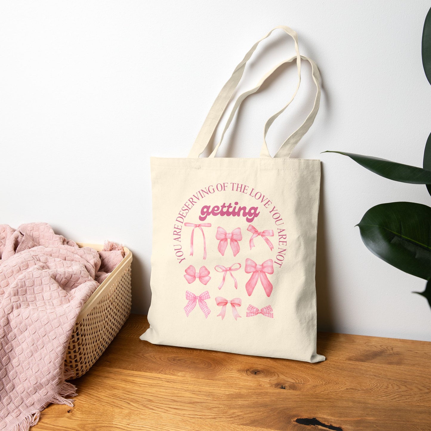 Love You Deserve Cotton Canvas Tote Bag - Perfect Gift for Her