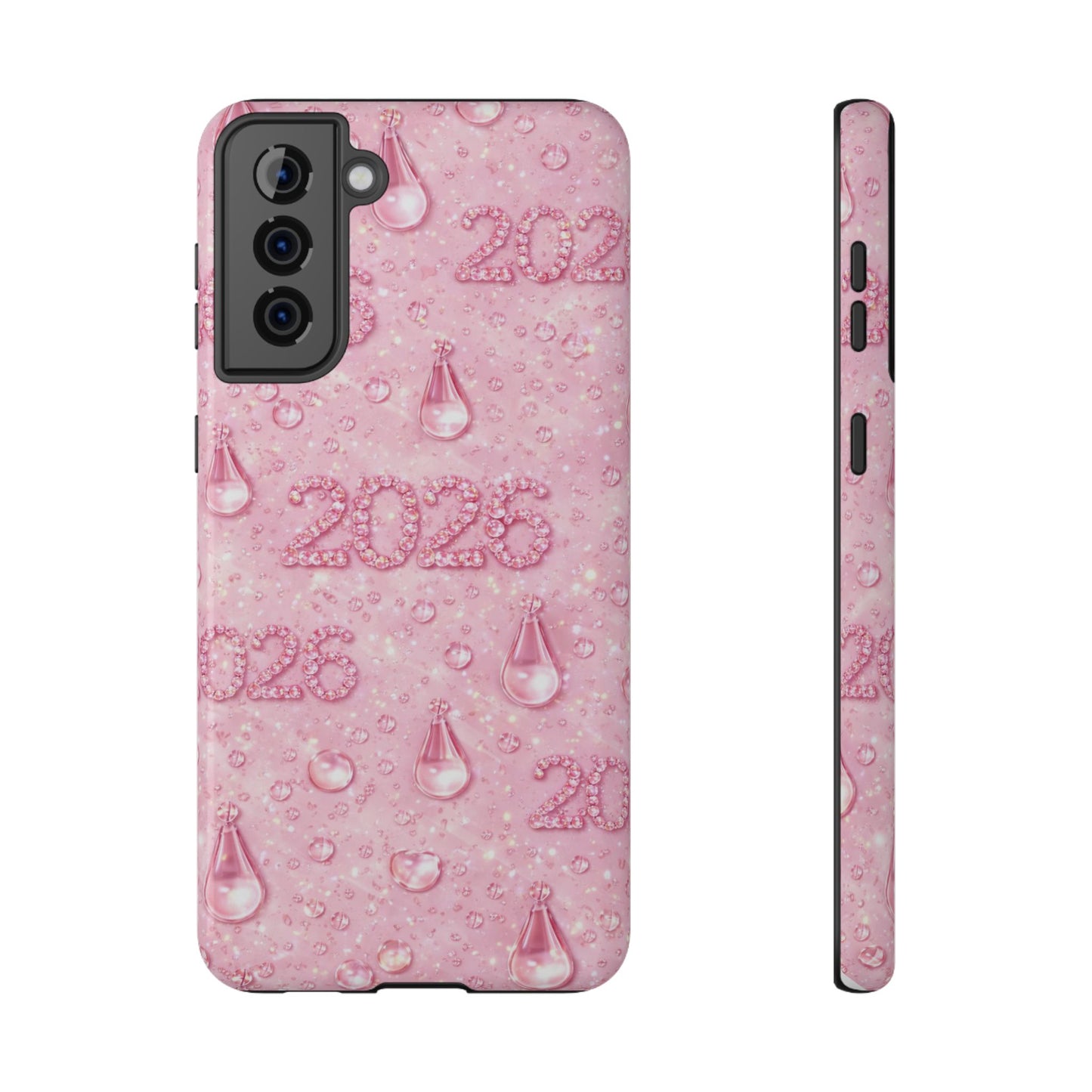 2026 Pink Waterdrop Phone Case — Impact-Resistant Protective Cover