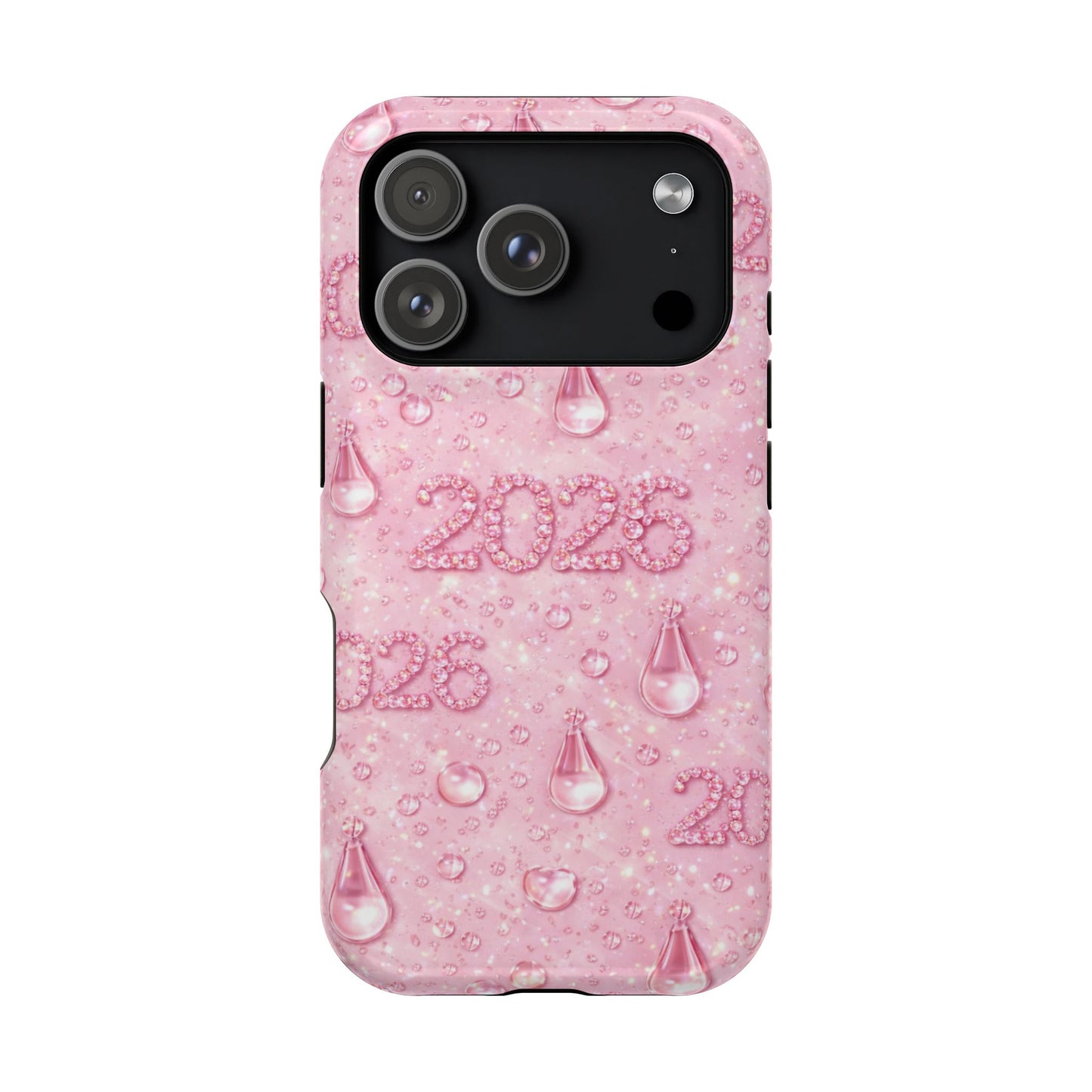 2026 Pink Waterdrop Phone Case — Impact-Resistant Protective Cover