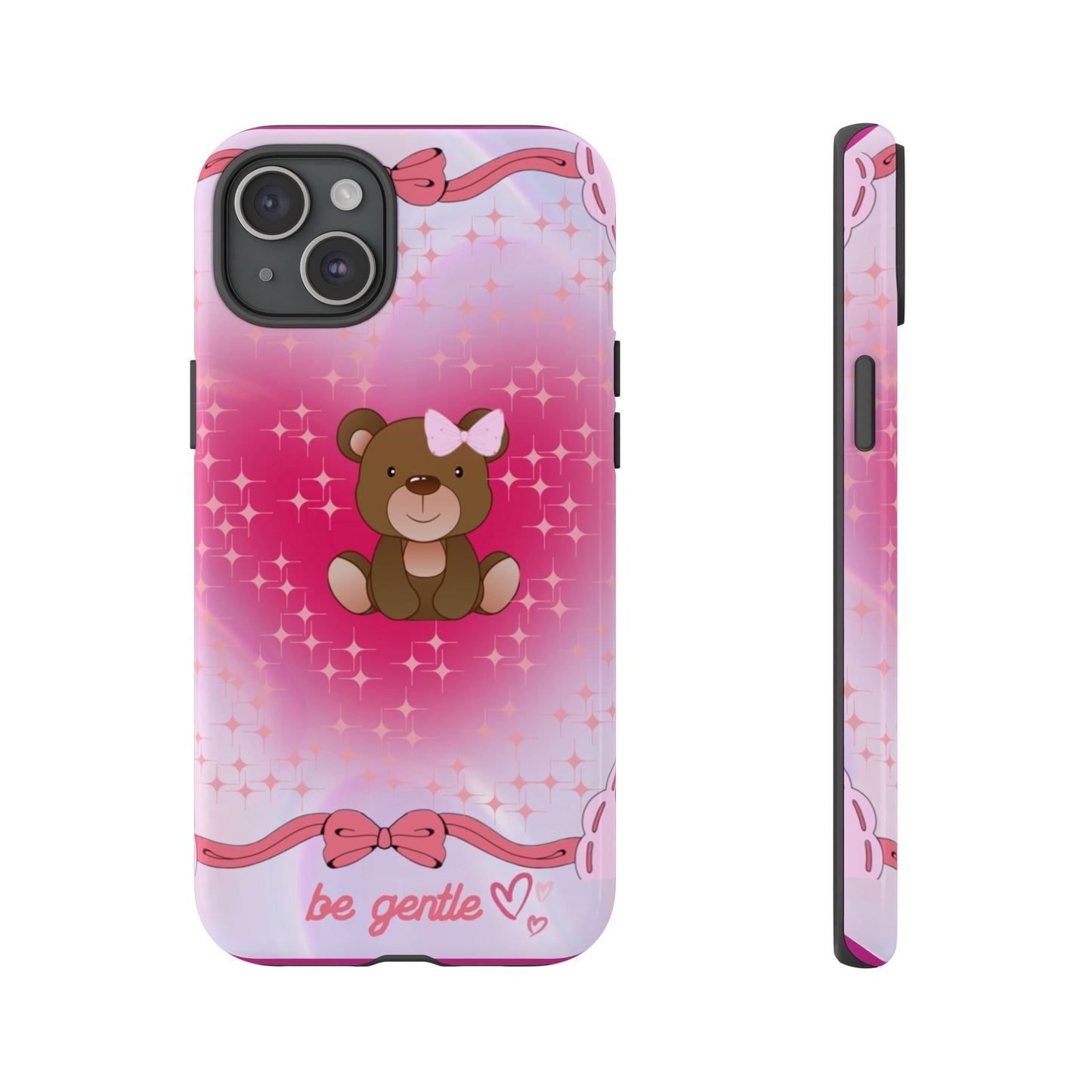 Cute Bear iPhone Case - 'Be Gentle' Design for Kids & Animal Lovers