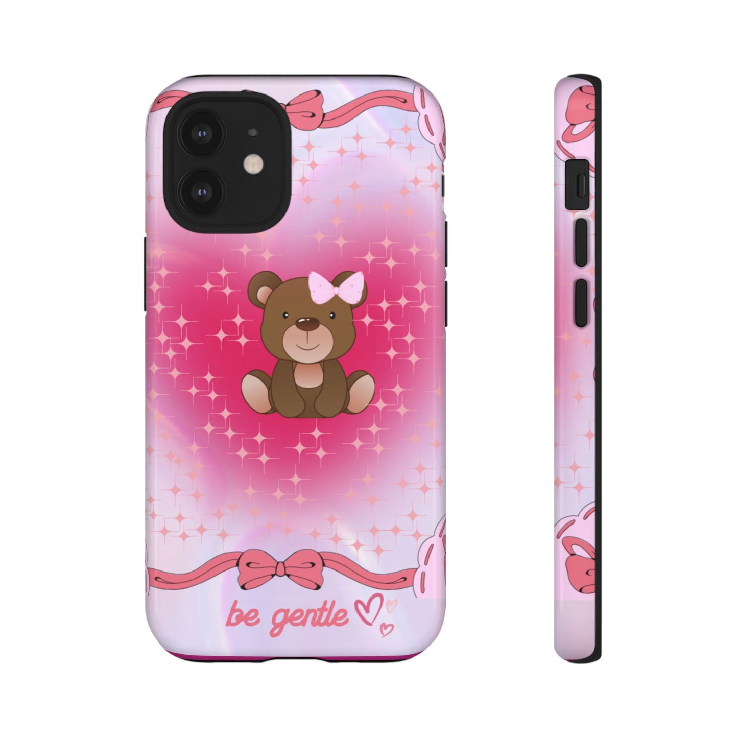 Cute Bear iPhone Case - 'Be Gentle' Design for Kids & Animal Lovers