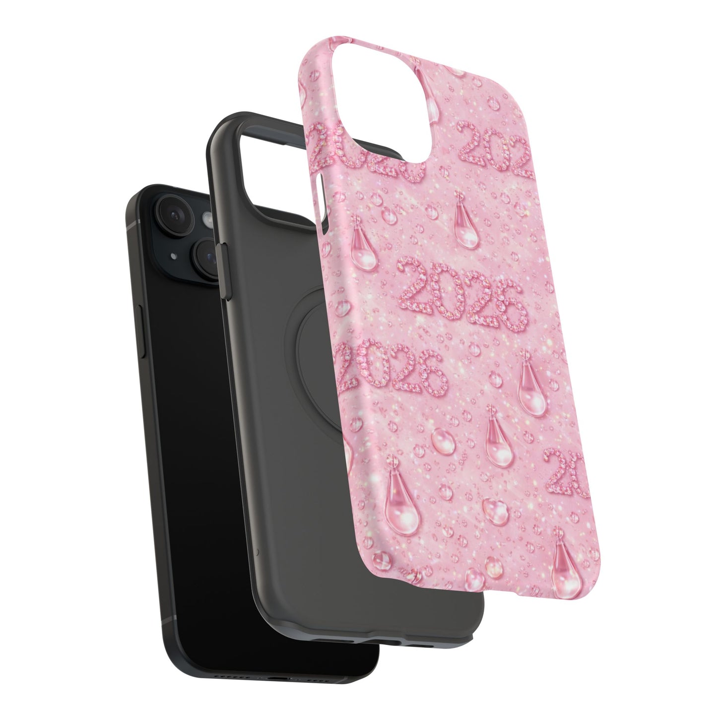 2026 Pink Waterdrop Phone Case — Impact-Resistant Protective Cover