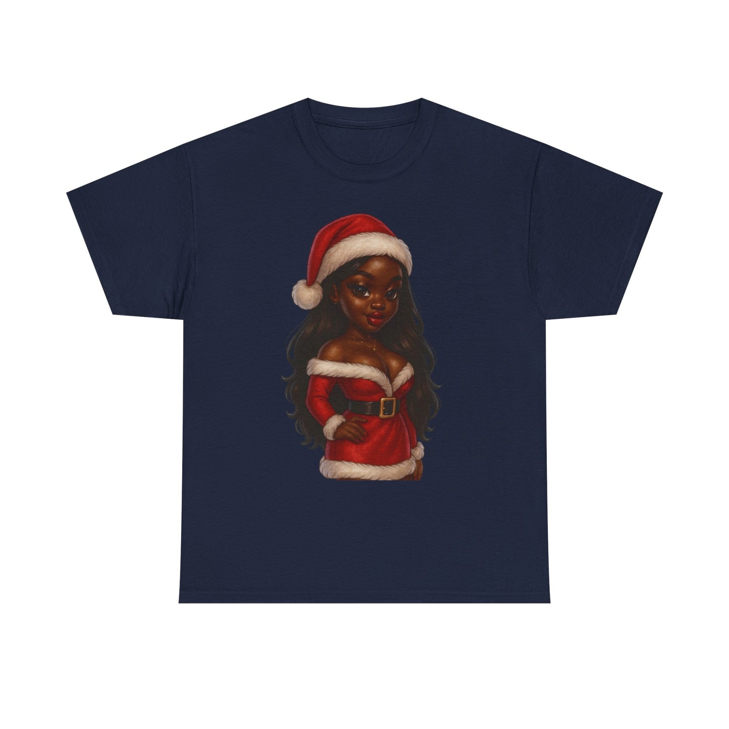 Santa Girl Christmas T‑Shirt — Festive Black Santa Claus Costume Tee