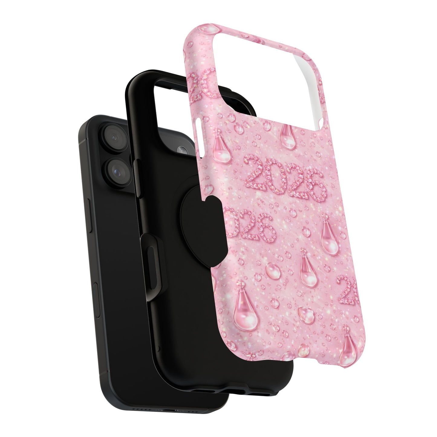 2026 Pink Waterdrop Phone Case — Impact-Resistant Protective Cover