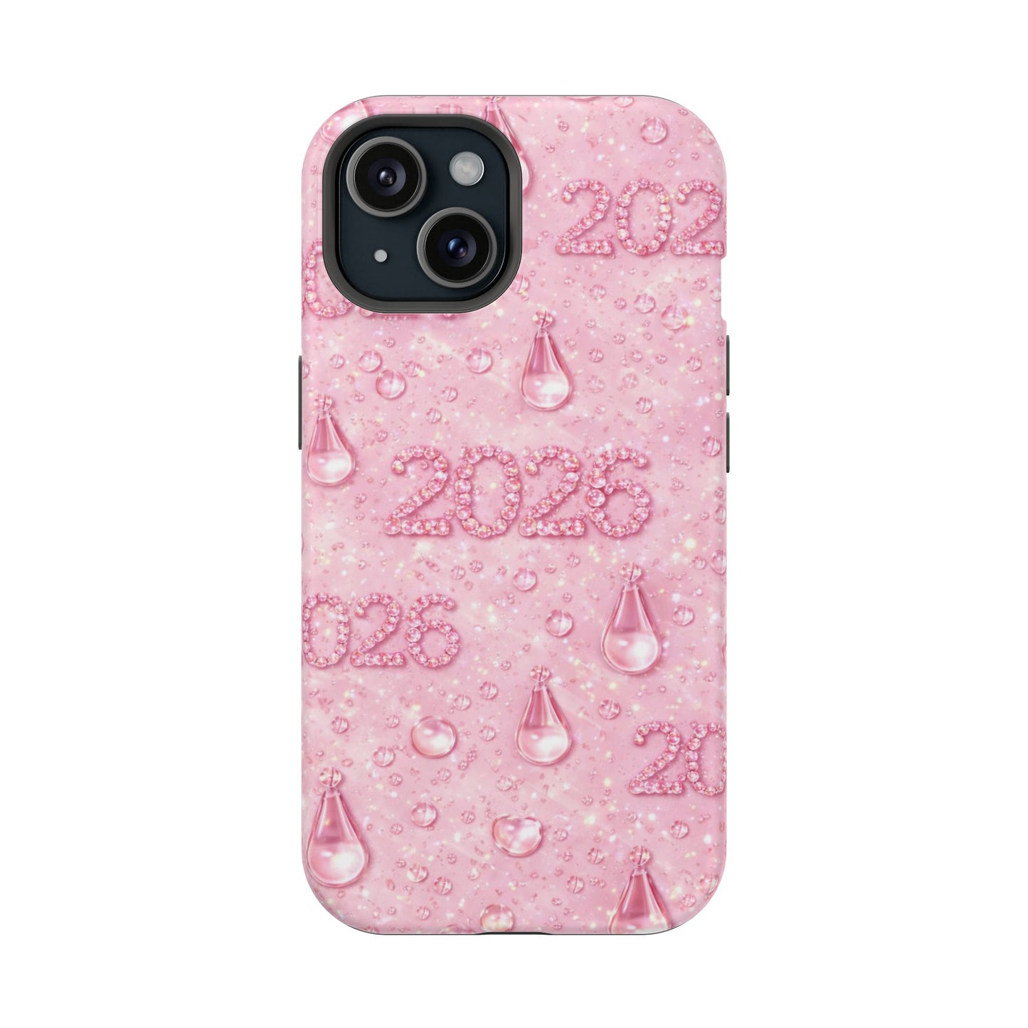 2026 Pink Waterdrop Phone Case — Impact-Resistant Protective Cover
