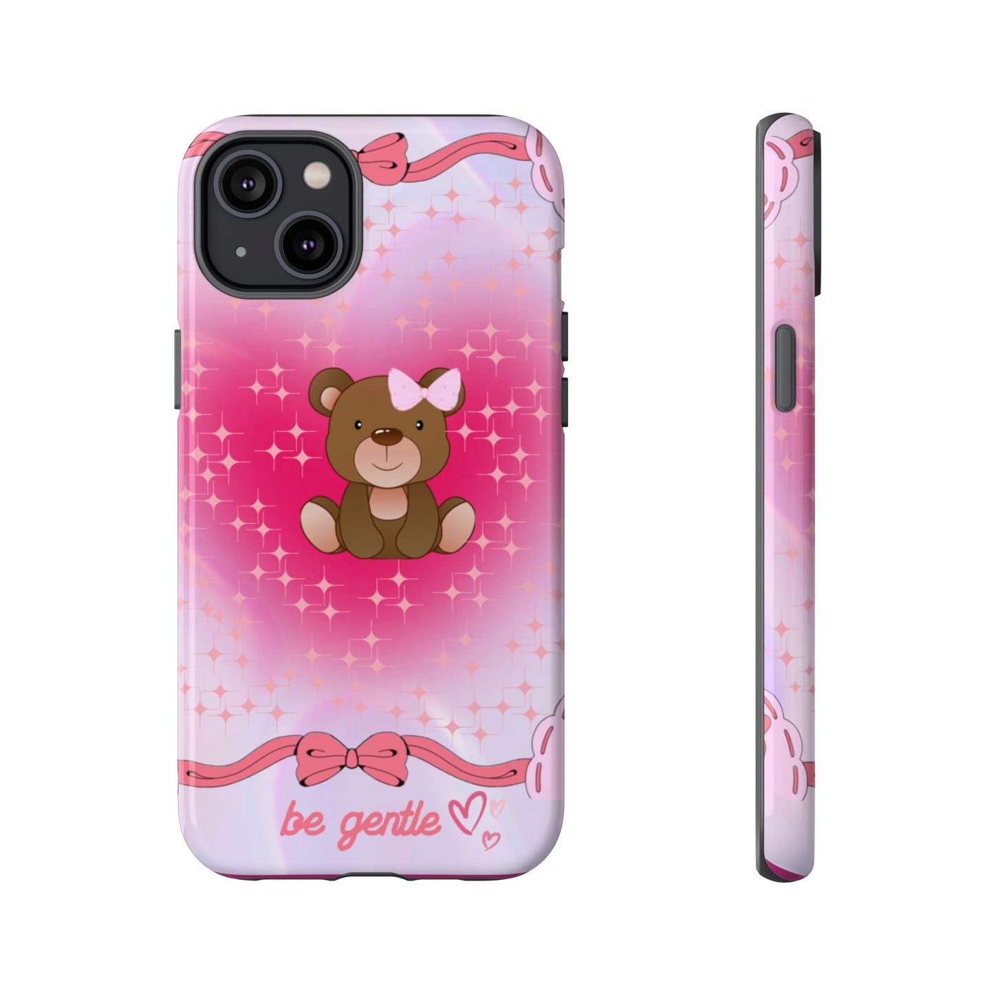 Cute Bear iPhone Case - 'Be Gentle' Design for Kids & Animal Lovers