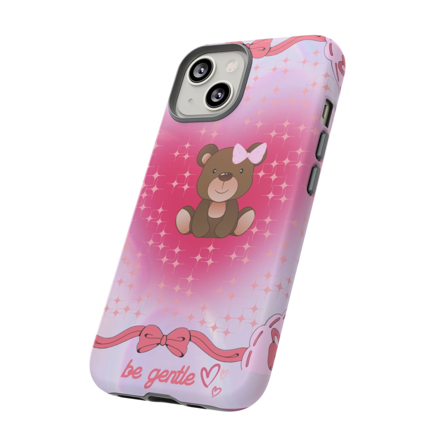 Cute Bear iPhone Case - 'Be Gentle' Design for Kids & Animal Lovers