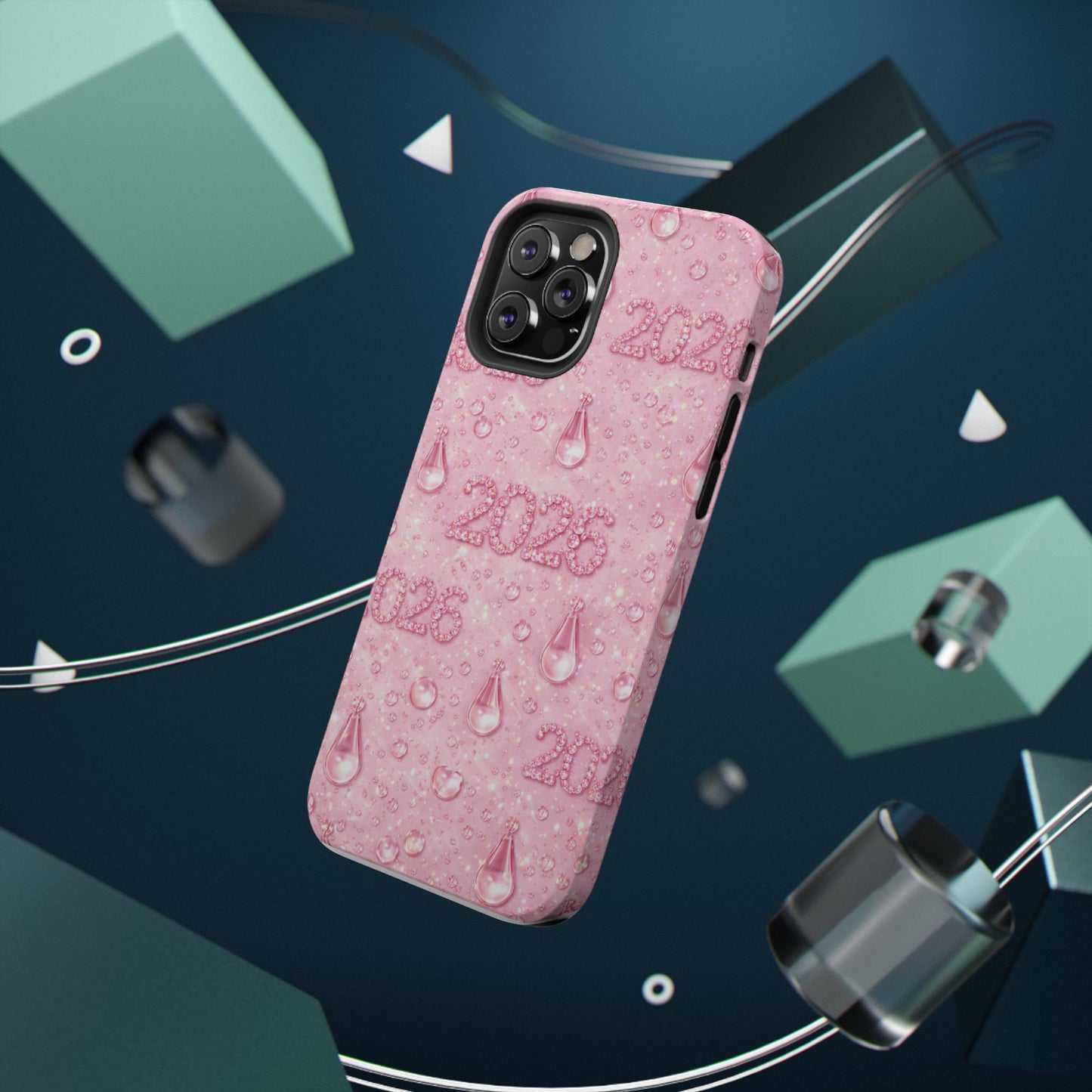 2026 Pink Waterdrop Phone Case — Impact-Resistant Protective Cover