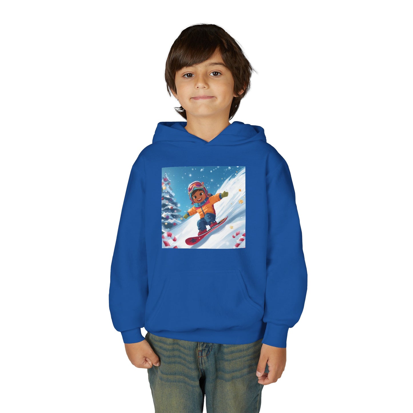 Kids Snowboarding Hoodie — Cute Winter Snow Kid Graphic Sweatshirt