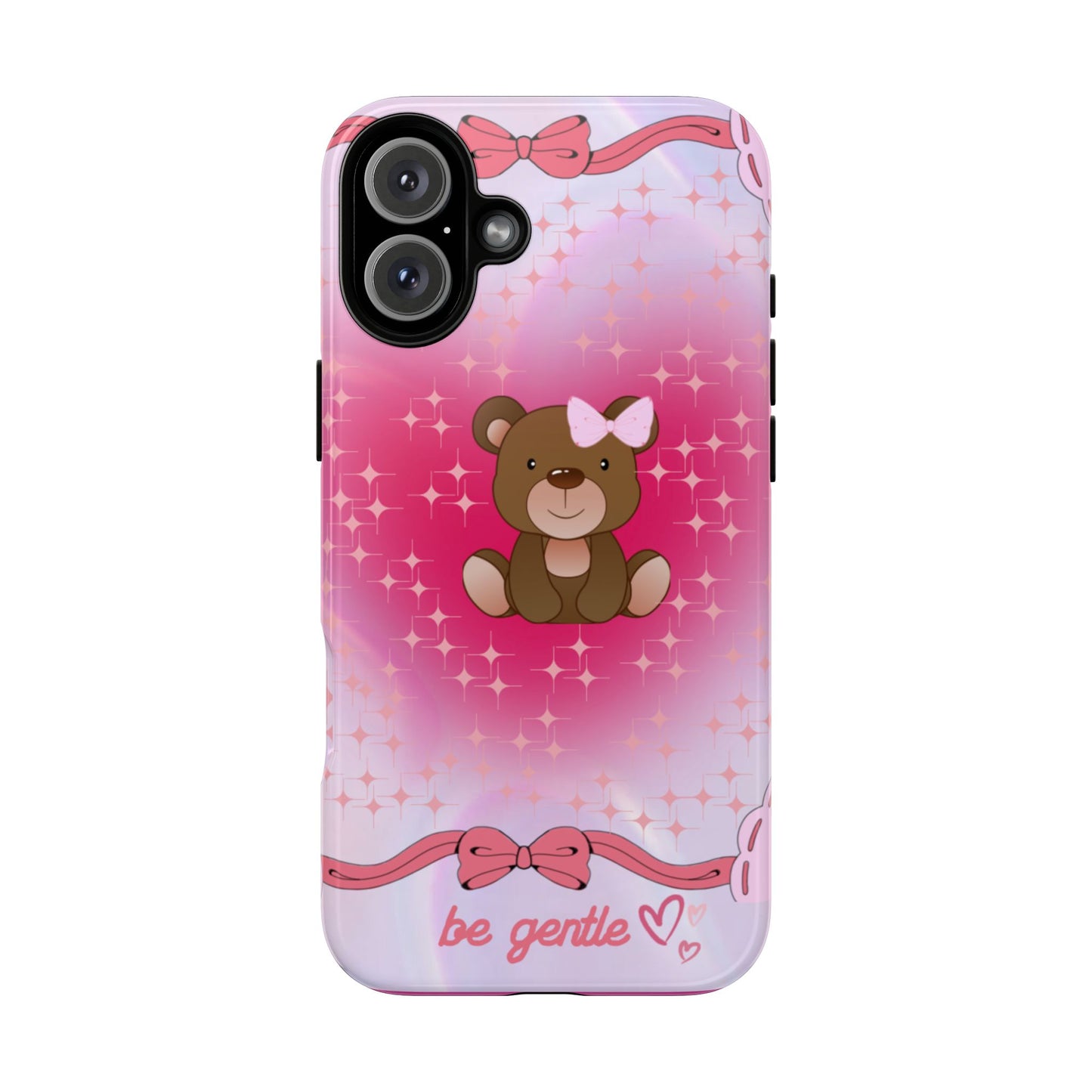 Cute Bear iPhone Case - 'Be Gentle' Design for Kids & Animal Lovers