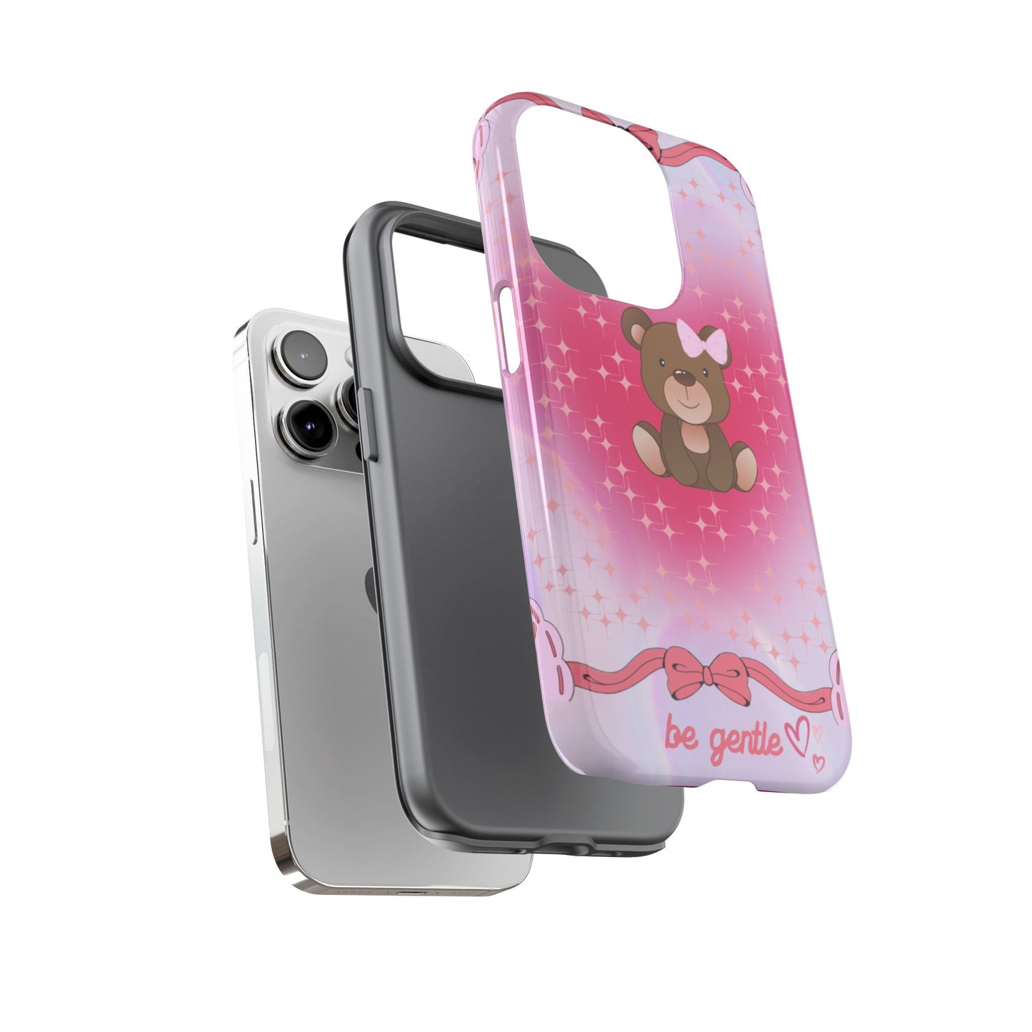 Cute Bear iPhone Case - 'Be Gentle' Design for Kids & Animal Lovers