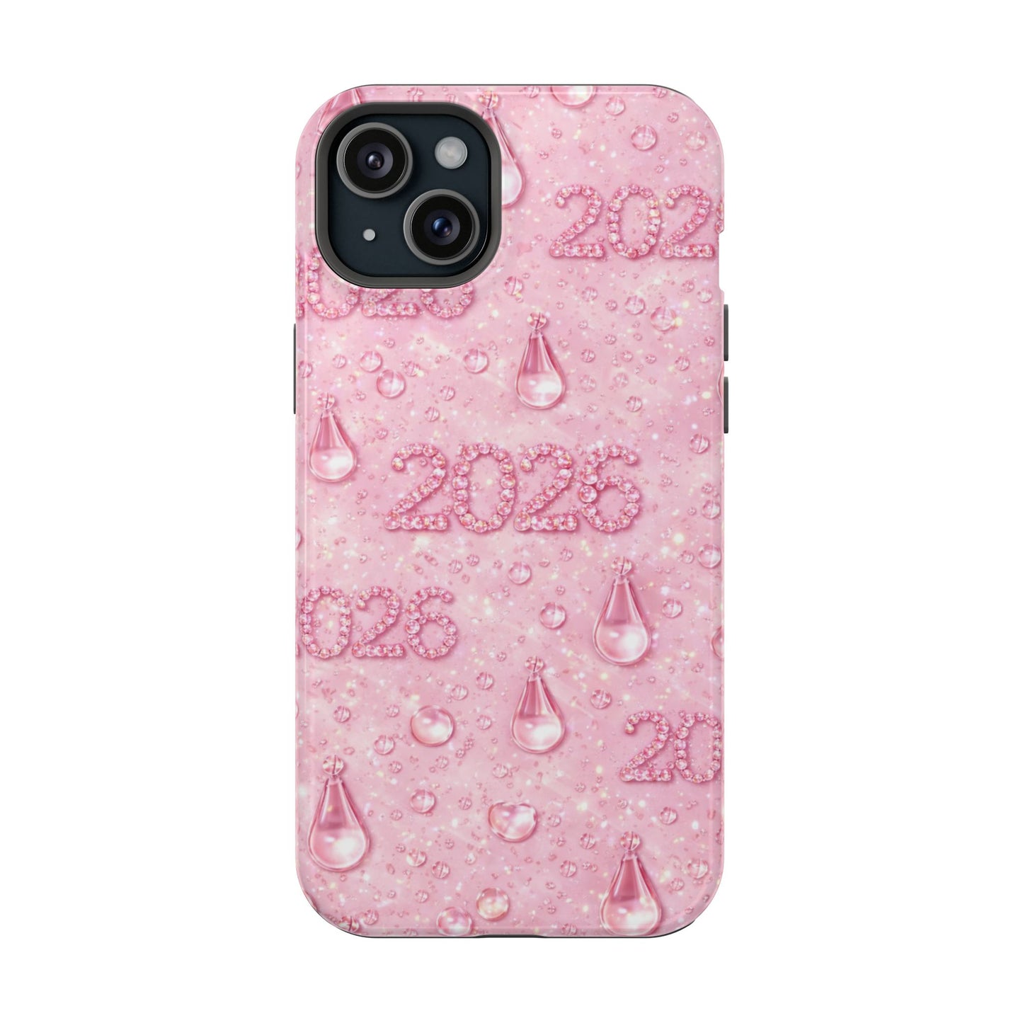 2026 Pink Waterdrop Phone Case — Impact-Resistant Protective Cover