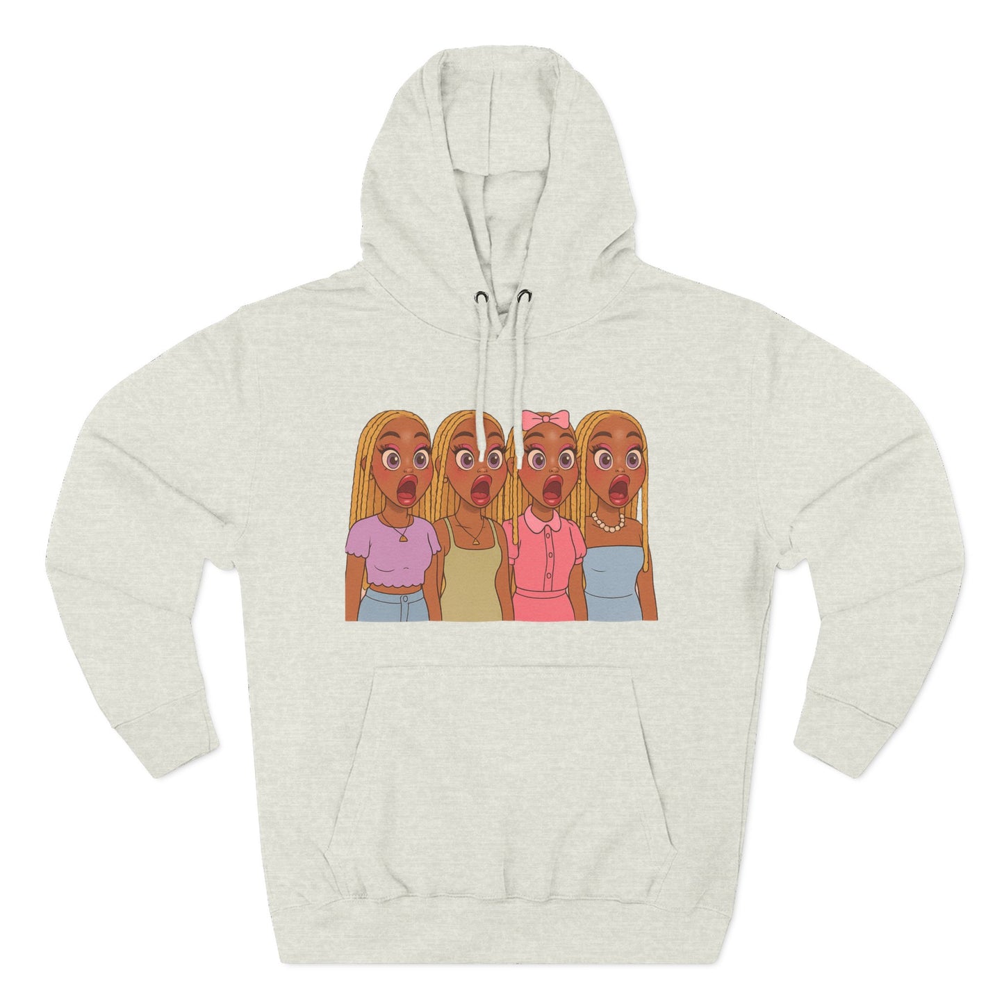 The Shocked BestiesFleece Hoodie with Three-Panel Design