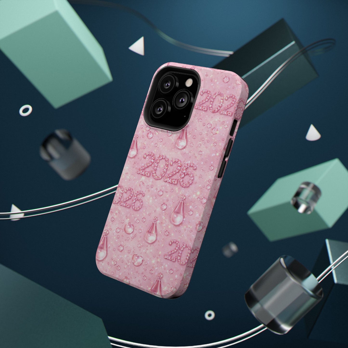2026 Pink Waterdrop Phone Case — Impact-Resistant Protective Cover