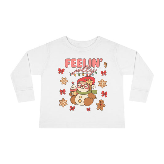 Toddler Long Sleeve Tee — Cute Holiday Dolls Graphic Kids Shirt