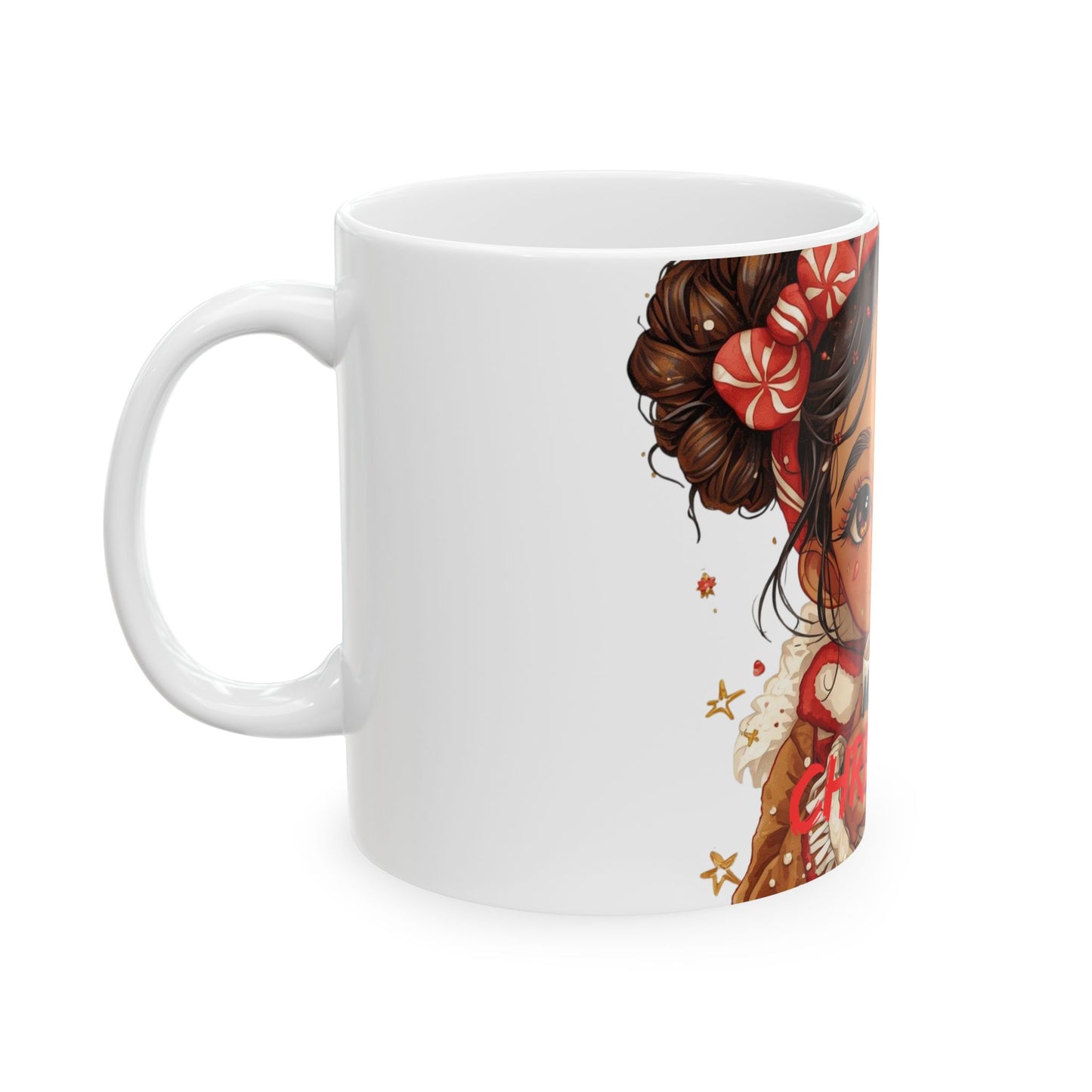 Christmas Girl Ceramic Mug — Merry Christmas Hot Cocoa Holiday Gift (11oz & 15oz)