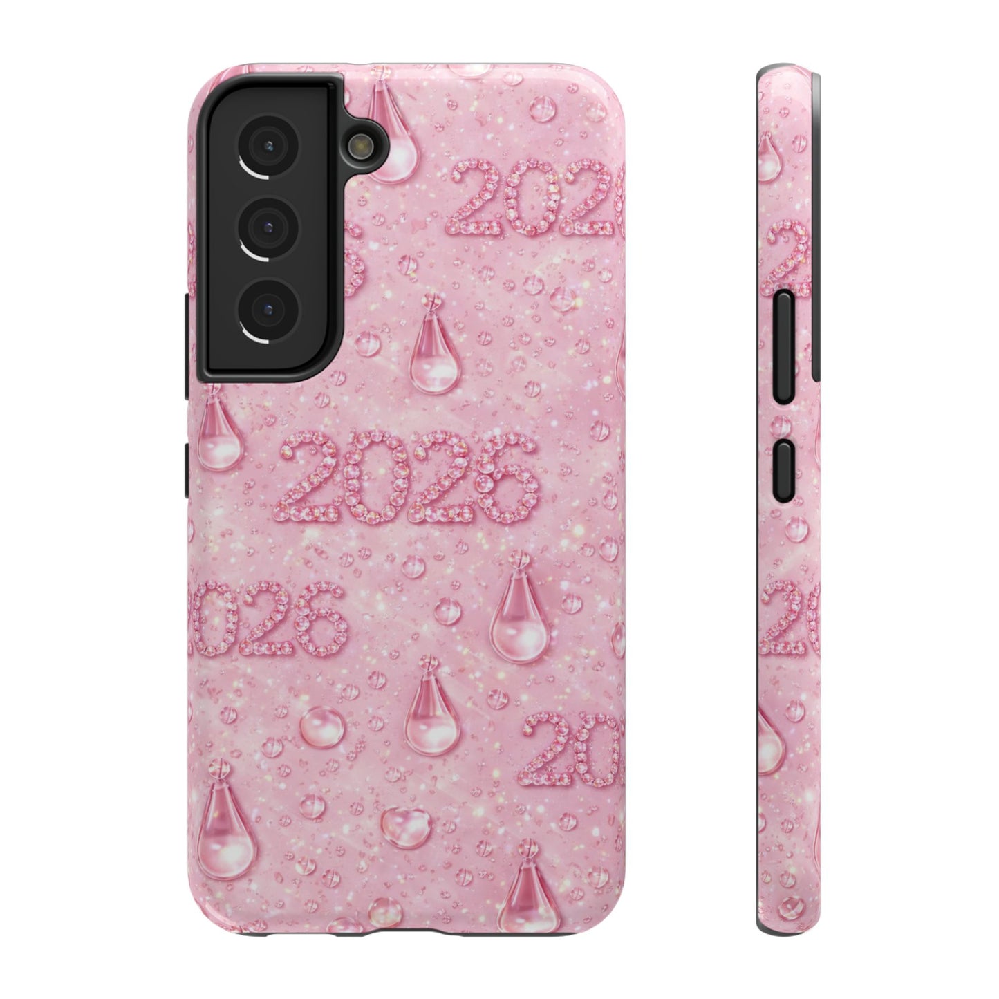 2026 Pink Waterdrop Phone Case — Impact-Resistant Protective Cover
