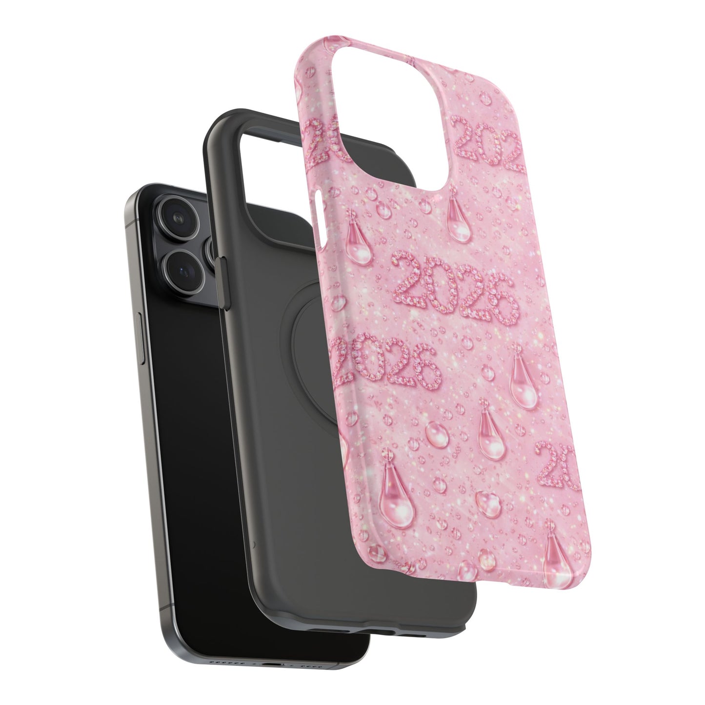 2026 Pink Waterdrop Phone Case — Impact-Resistant Protective Cover