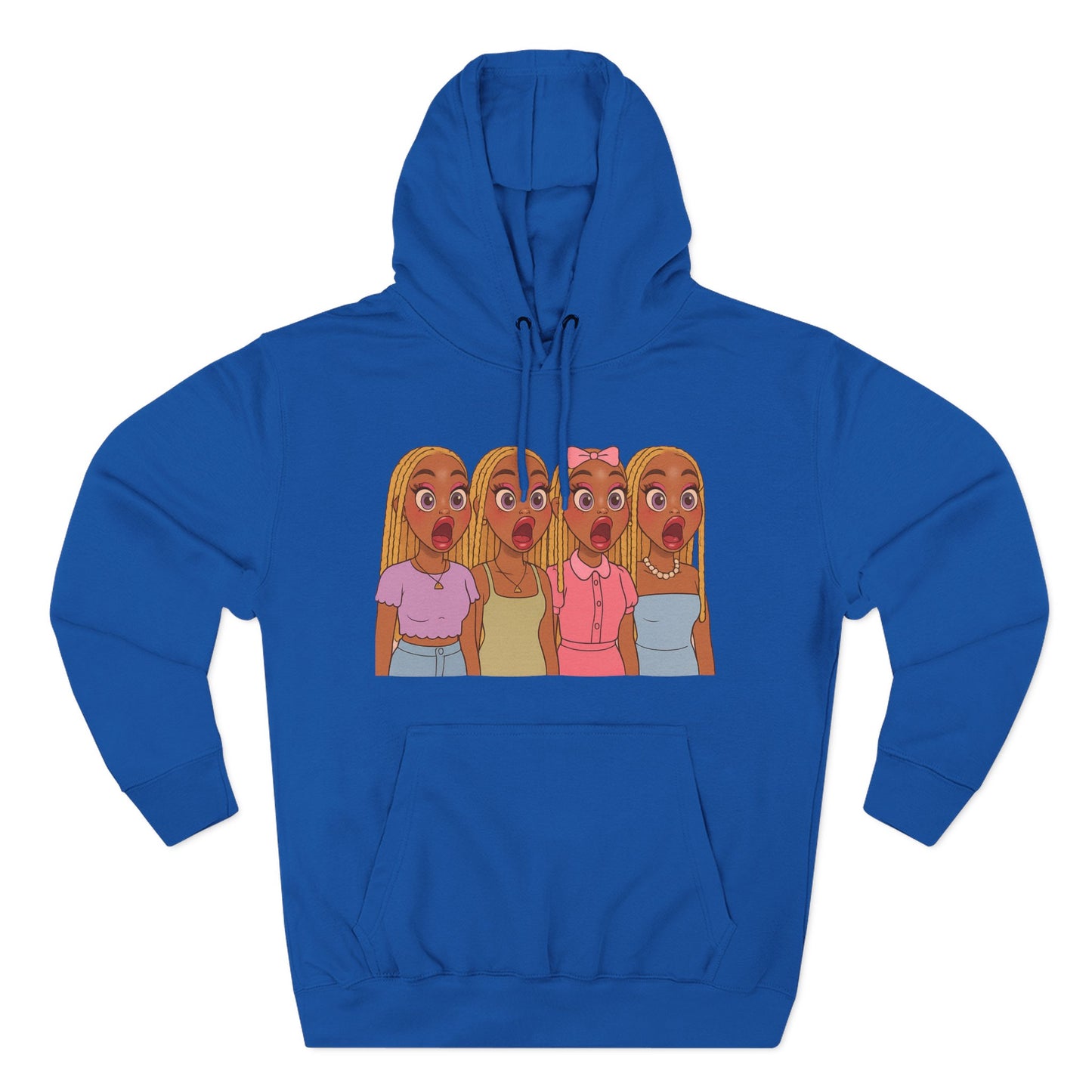 The Shocked BestiesFleece Hoodie with Three-Panel Design