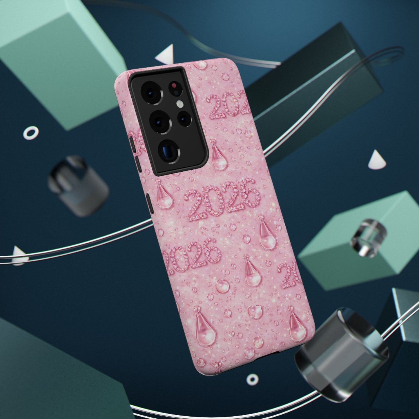 2026 Pink Waterdrop Phone Case — Impact-Resistant Protective Cover