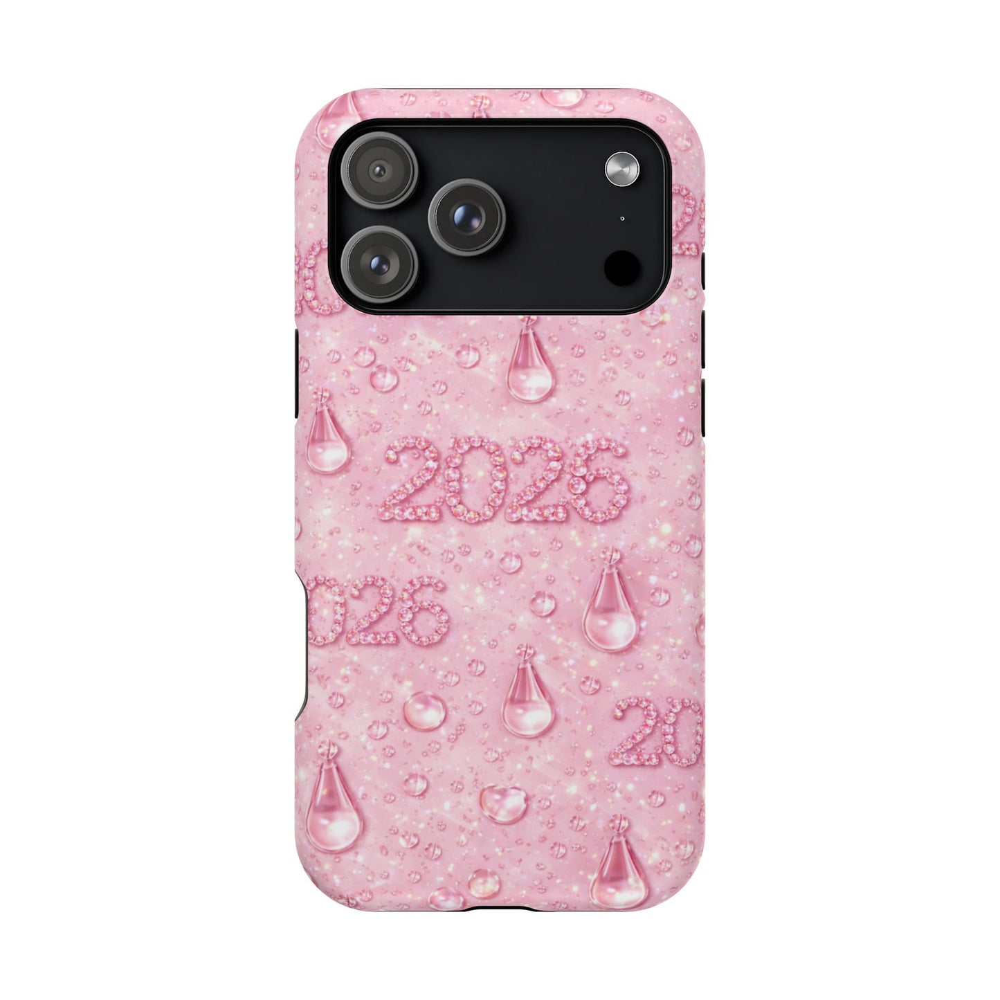 2026 Pink Waterdrop Phone Case — Impact-Resistant Protective Cover