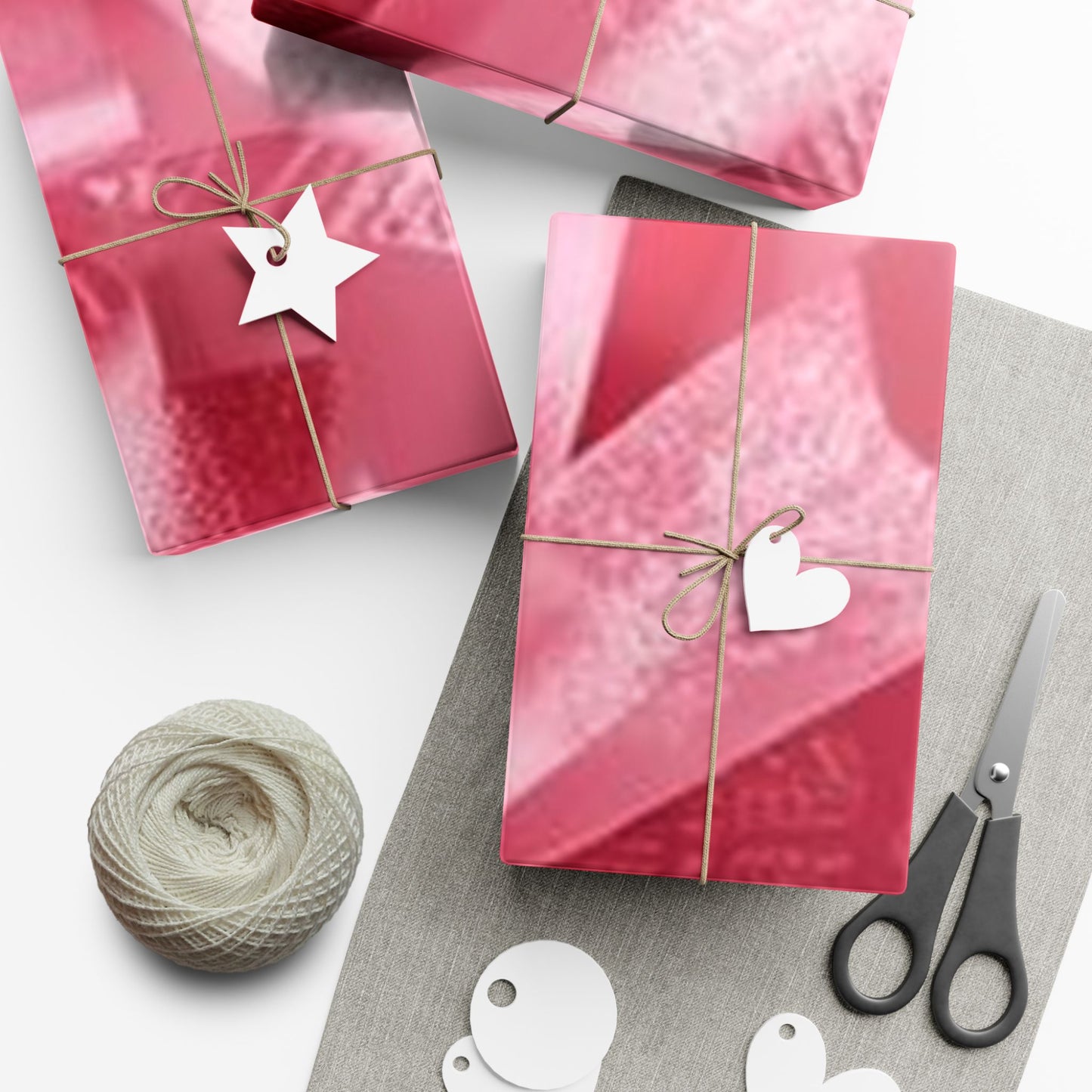 Gift Wrap Paper - Pink Bow & Ribbon Floral Pattern, Decorative Wrapping Sheet for Birthdays, Valentine’s Day, Anniversaries