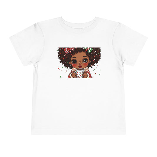 Toddler Tee — Cute Baby Girl Holding Cup Kids Shirt