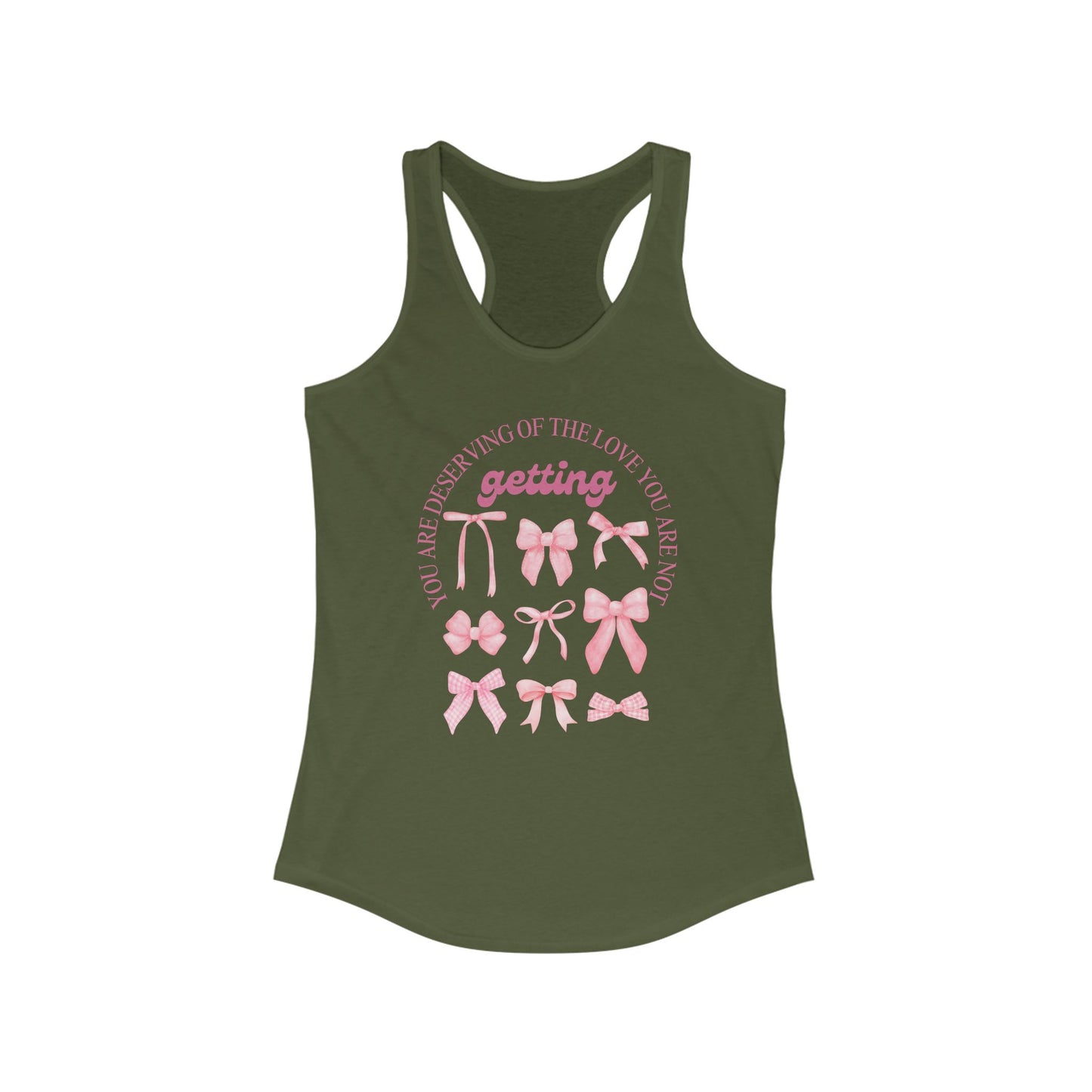 Inspirational Women's Racerback Tank - "You Are Deserving of the Love You Receive"