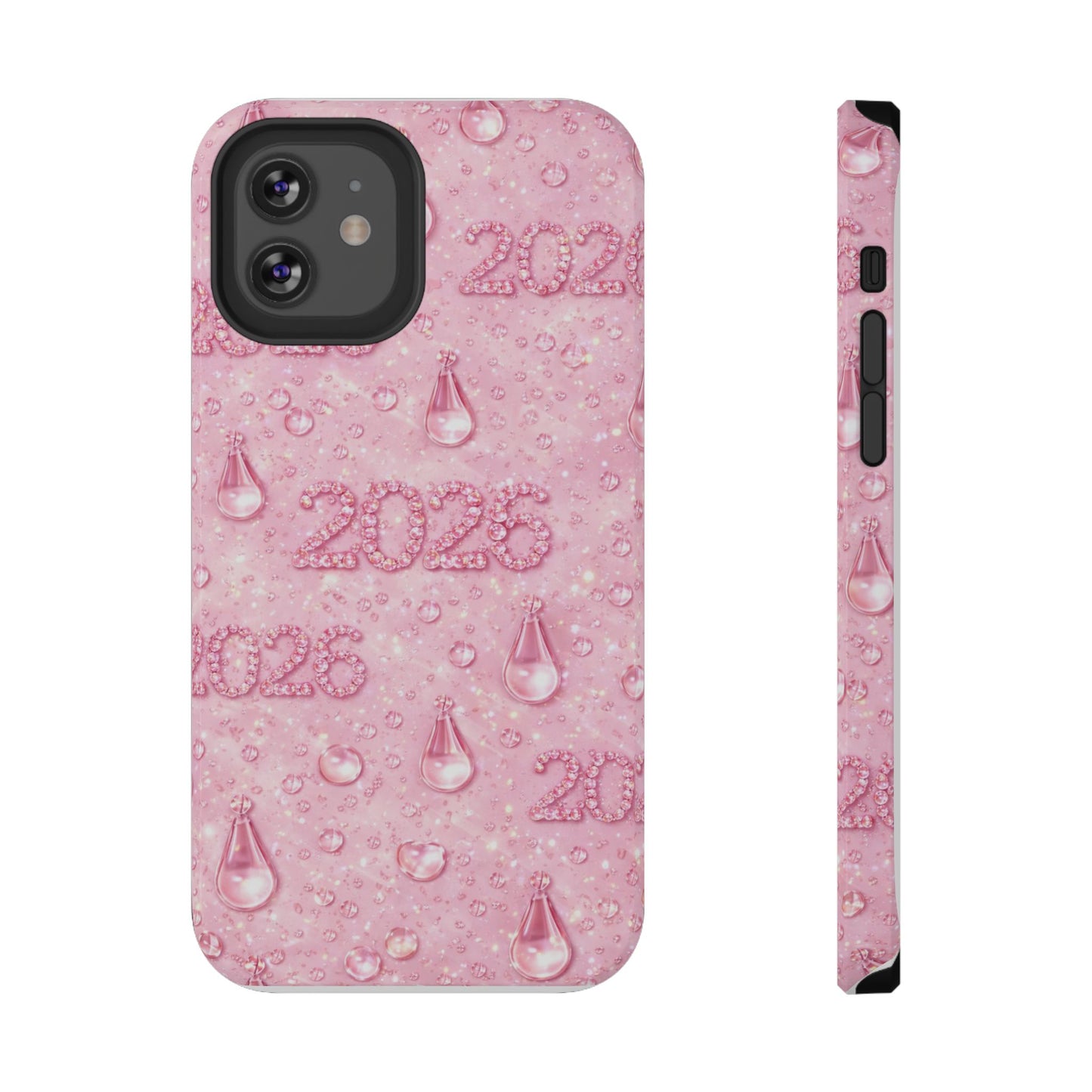 2026 Pink Waterdrop Phone Case — Impact-Resistant Protective Cover