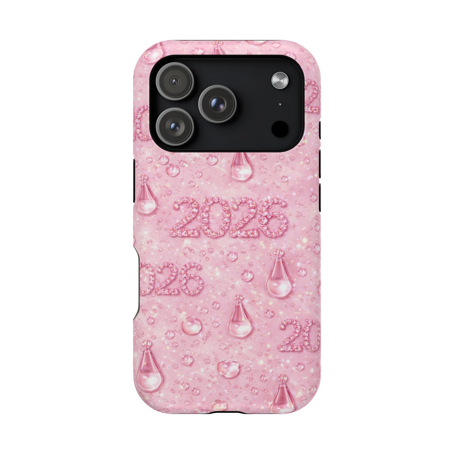 2026 Pink Waterdrop Phone Case — Impact-Resistant Protective Cover